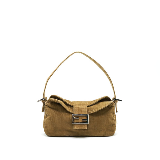 Fendi Vintage Nylon Baguette Purse Light Brown