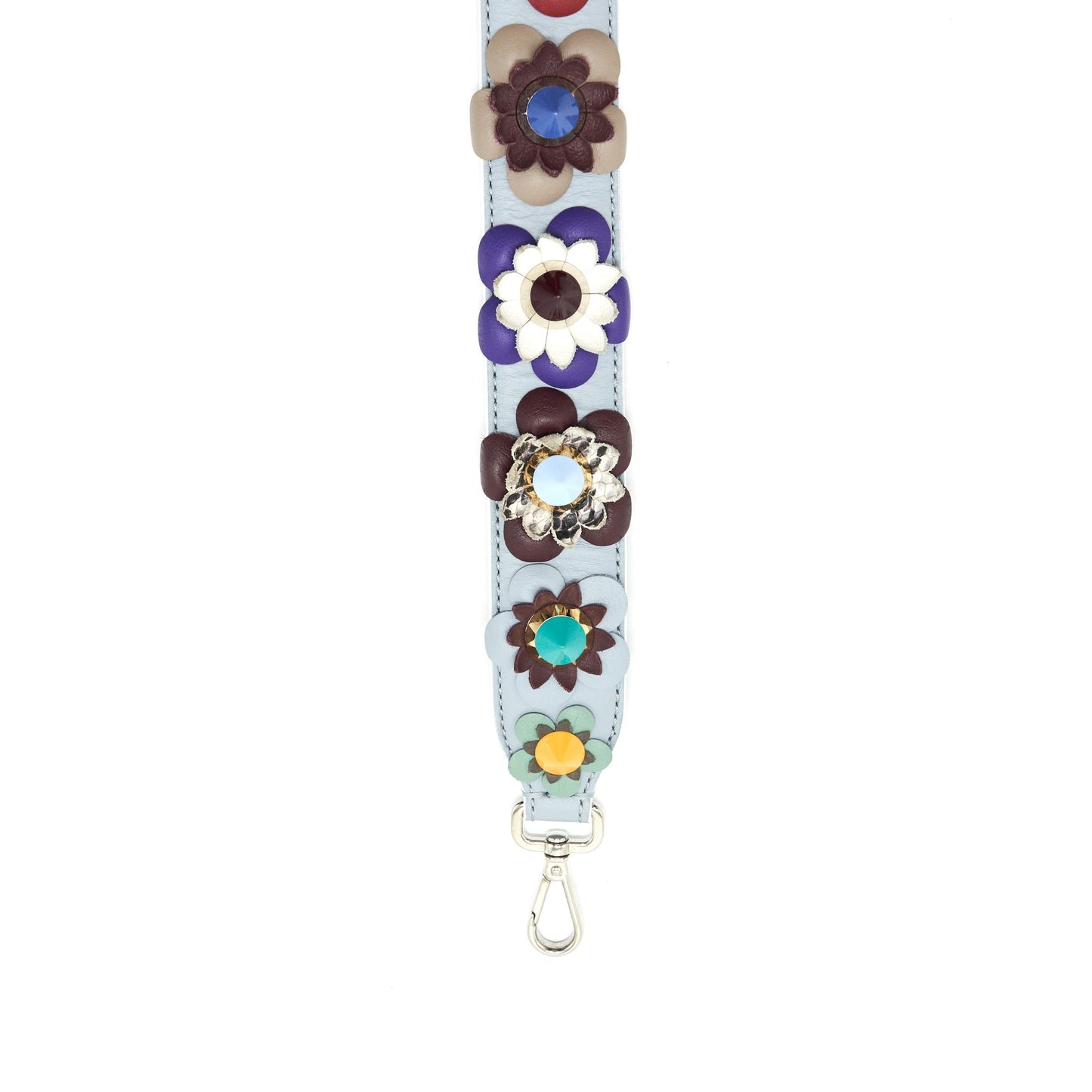FENDI Strap You Floral Shoulder Strap Calf Leather Multicolored