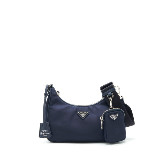 Prada 2005 Re-edition Nylon Mini Purse Indigo Blue