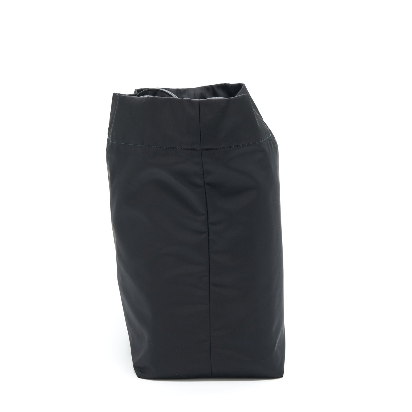 Prada Nylon Tote With Leather Handle Black