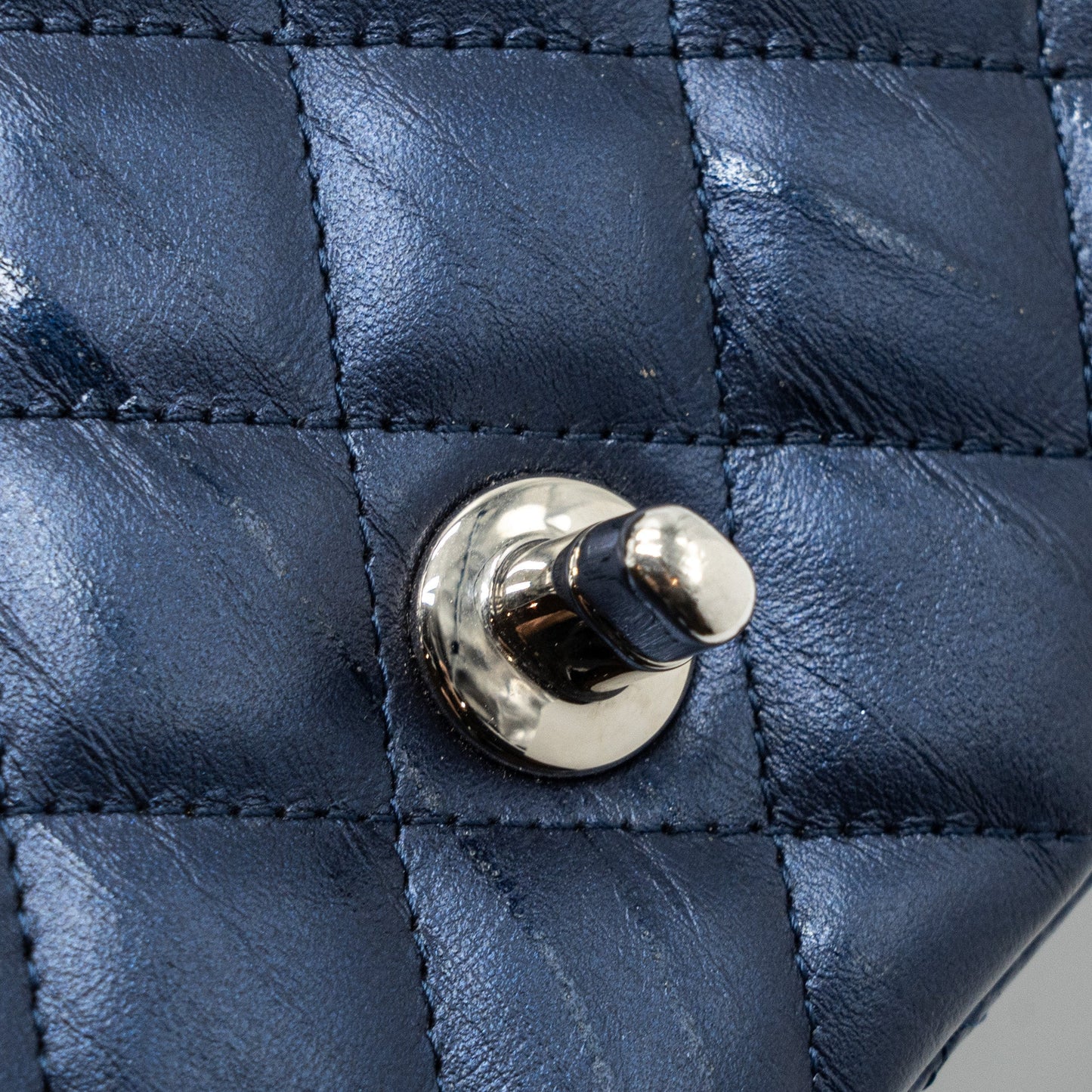 Chanel mini rectangular flap bag calfskin limited dark blue