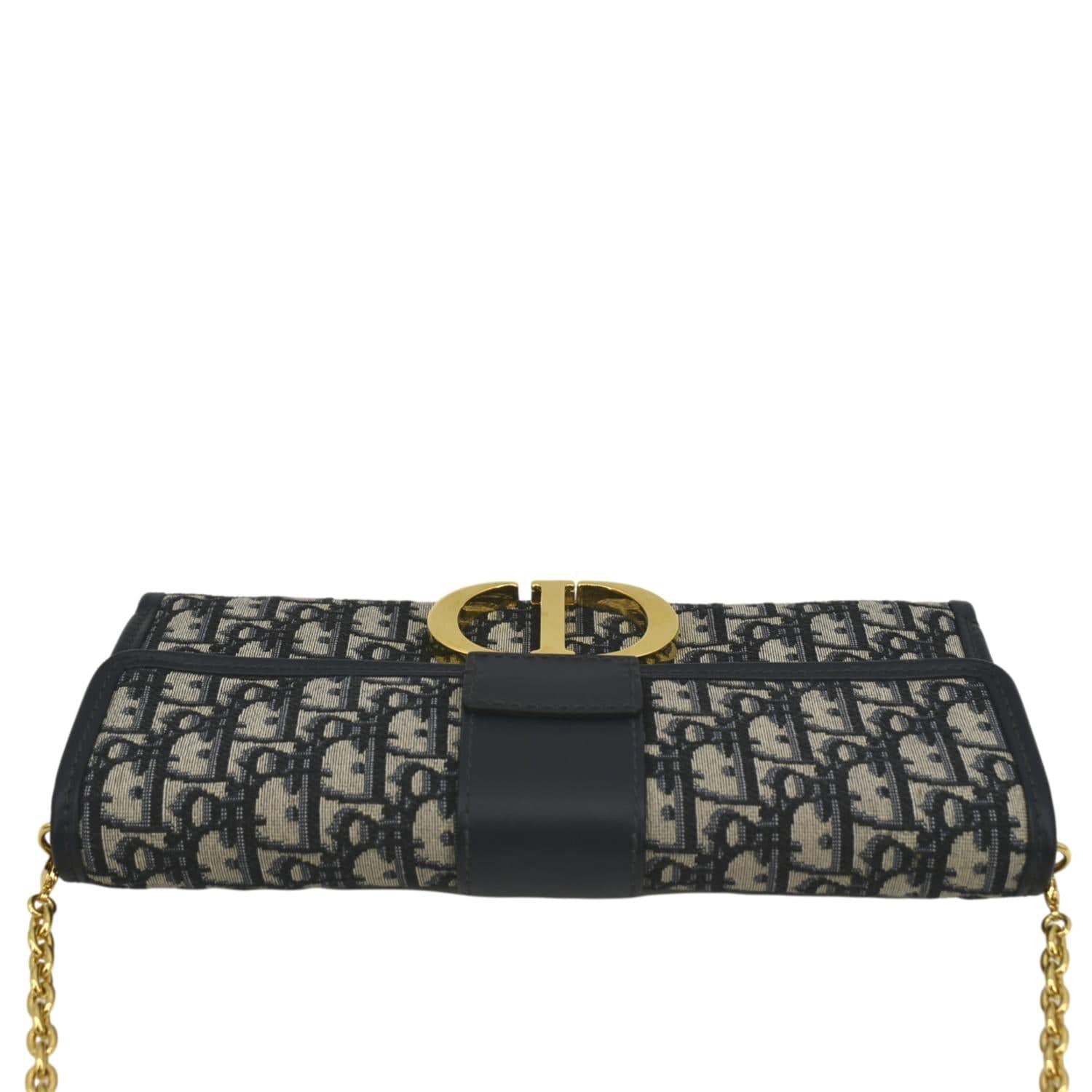 CHRISTIAN DIOR 30 Montaigne Oblique Jacquard Crossbody Clutch Blue