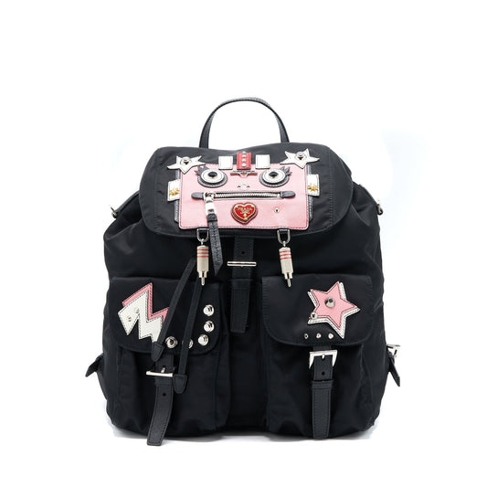 Prada Backpack Nylon Black/ Multicoloured