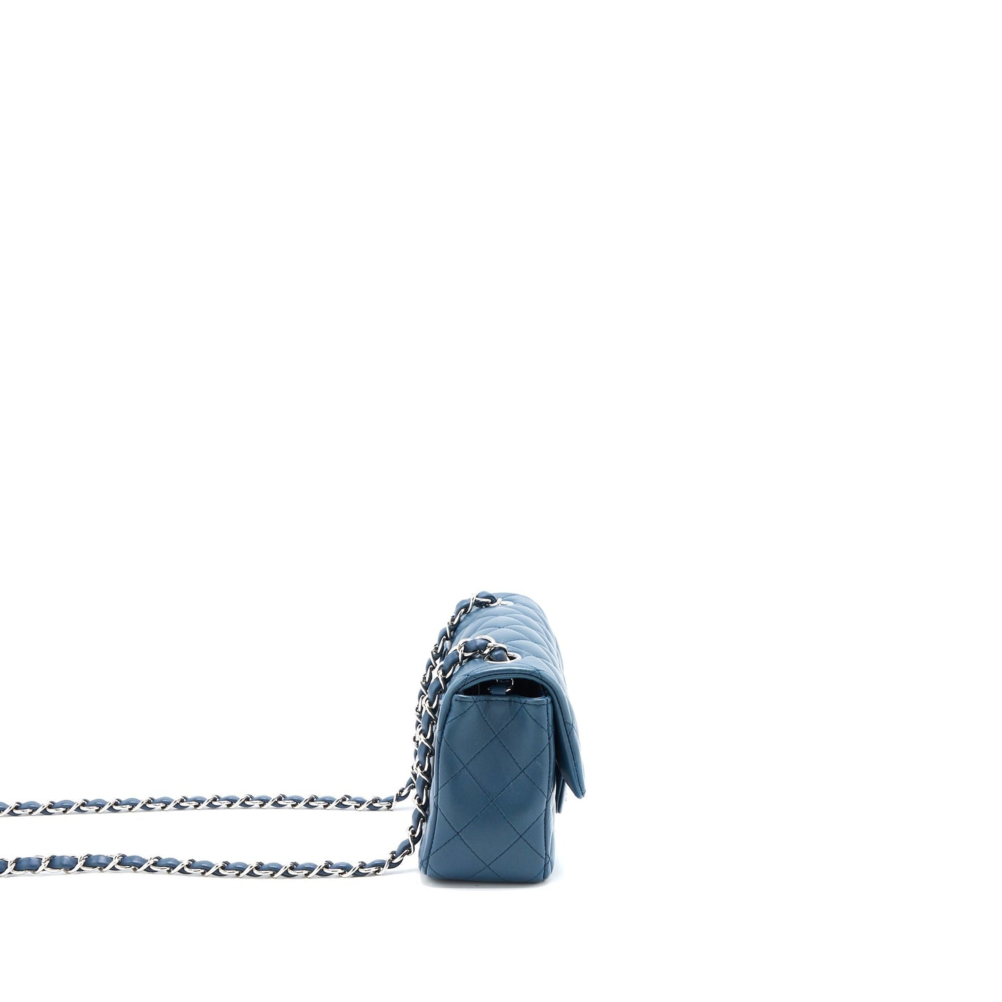 Chanel Mini Rectangular Flap Bag Lambskin Blue