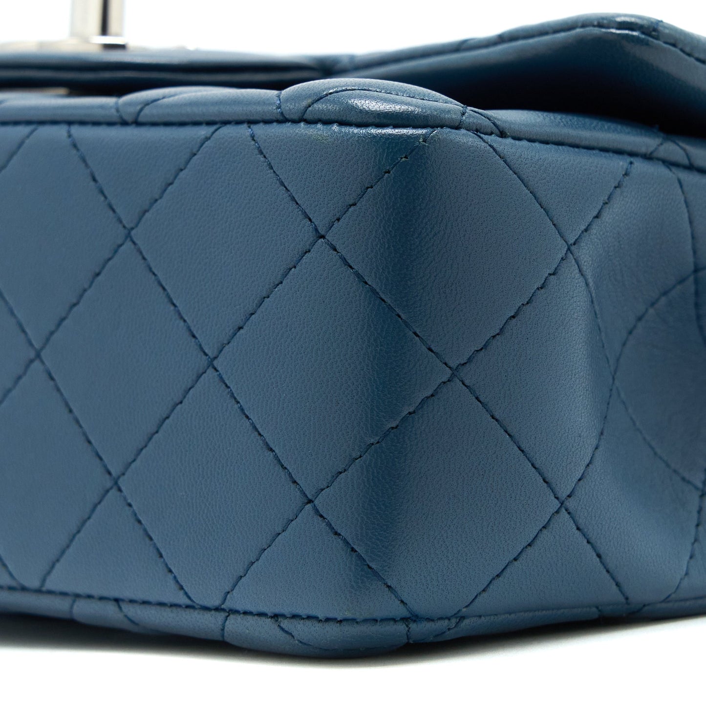 Chanel Mini Rectangular Flap Bag Lambskin Blue