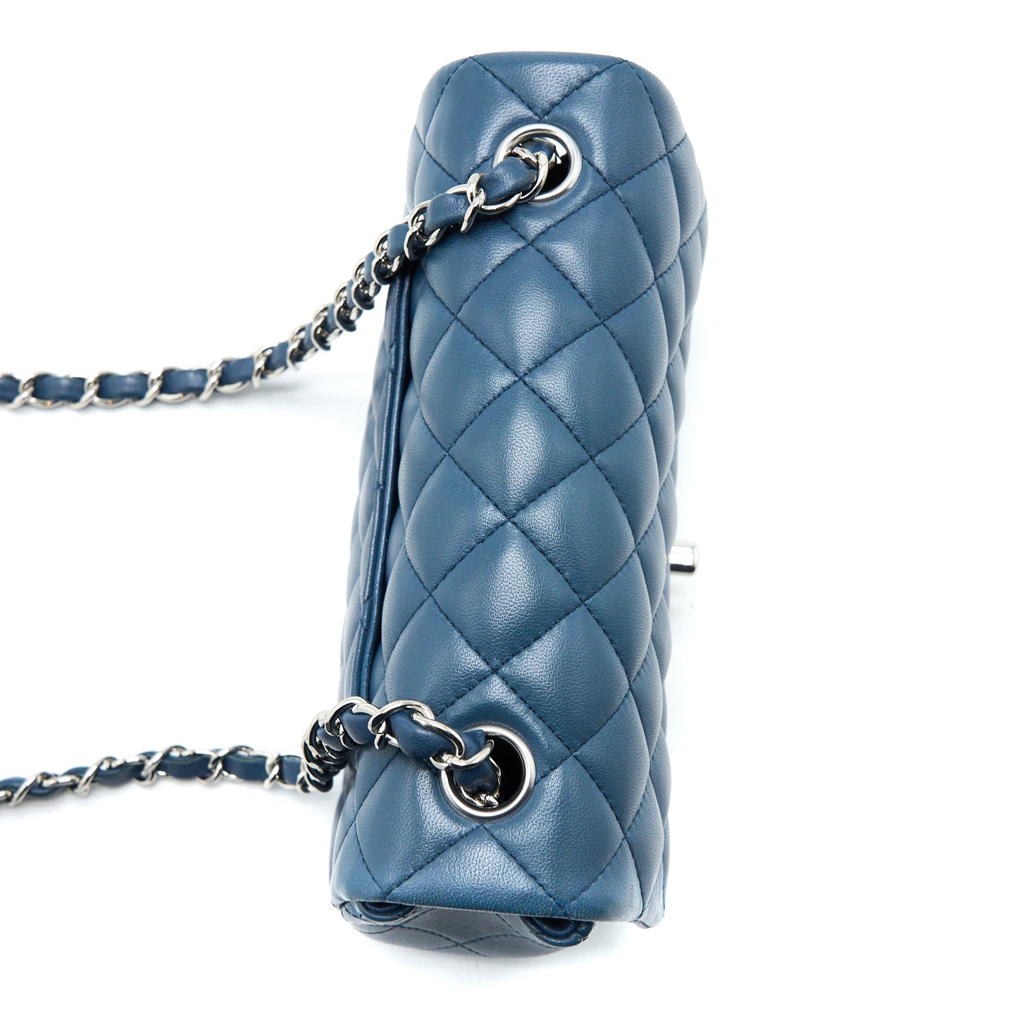 Chanel Mini Rectangular Flap Bag Lambskin Blue