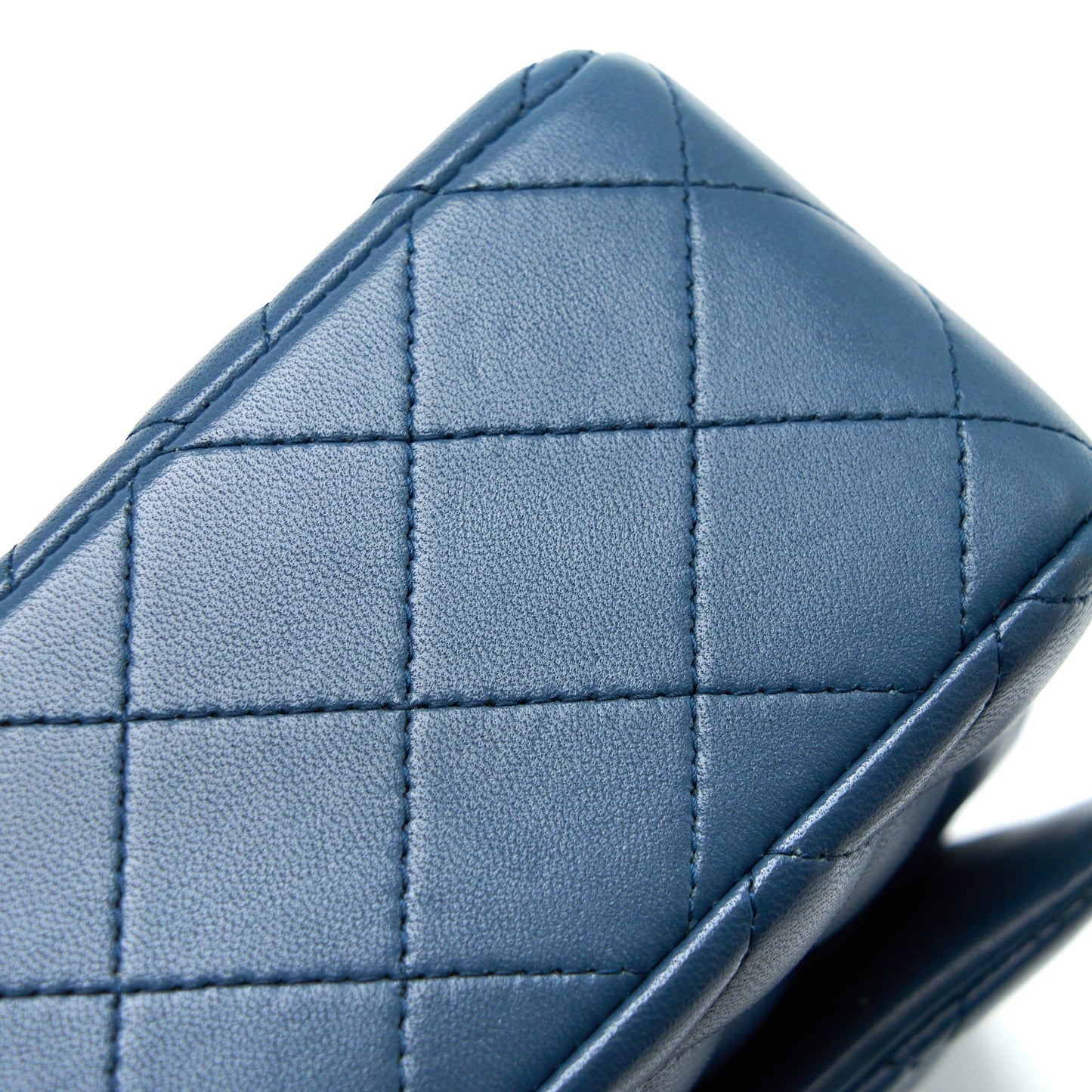 Chanel Mini Rectangular Flap Bag Lambskin Blue