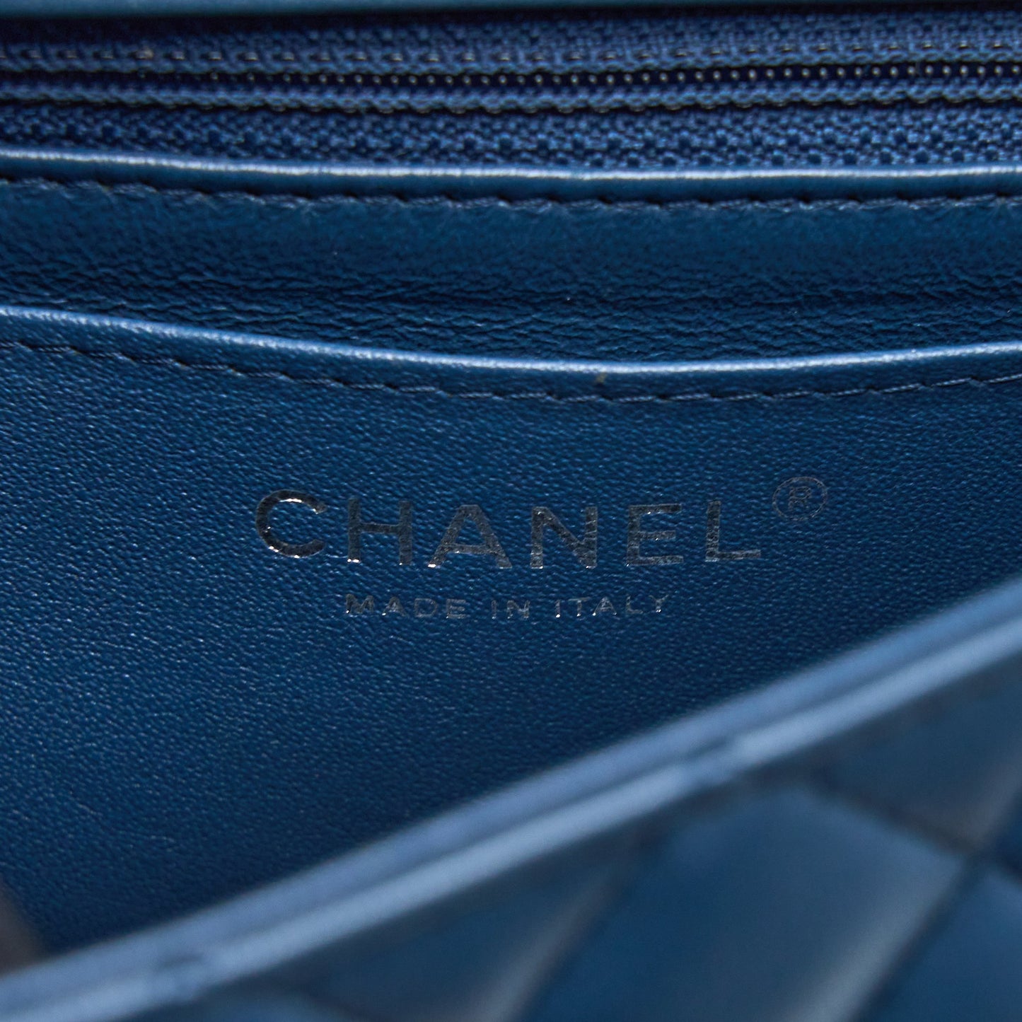 Chanel Mini Rectangular Flap Bag Lambskin Blue