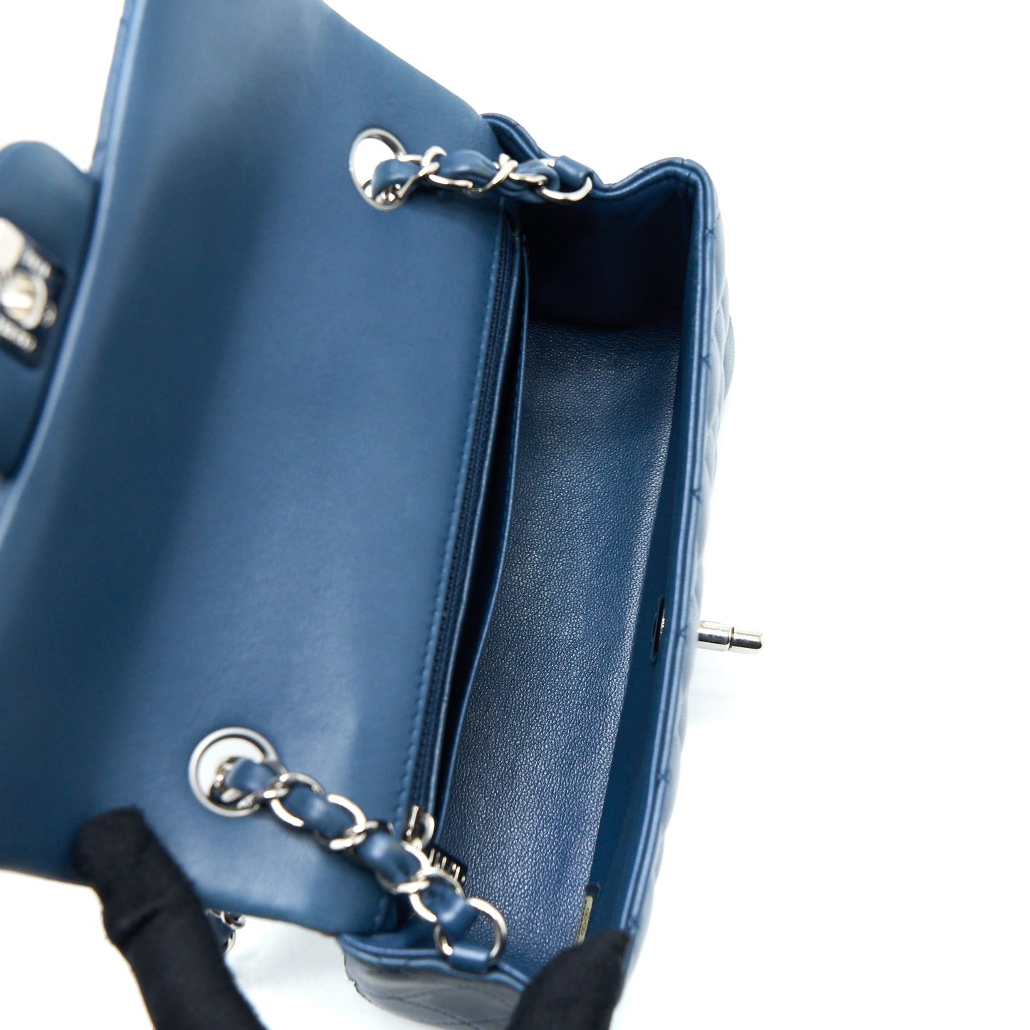 Chanel Mini Rectangular Flap Bag Lambskin Blue
