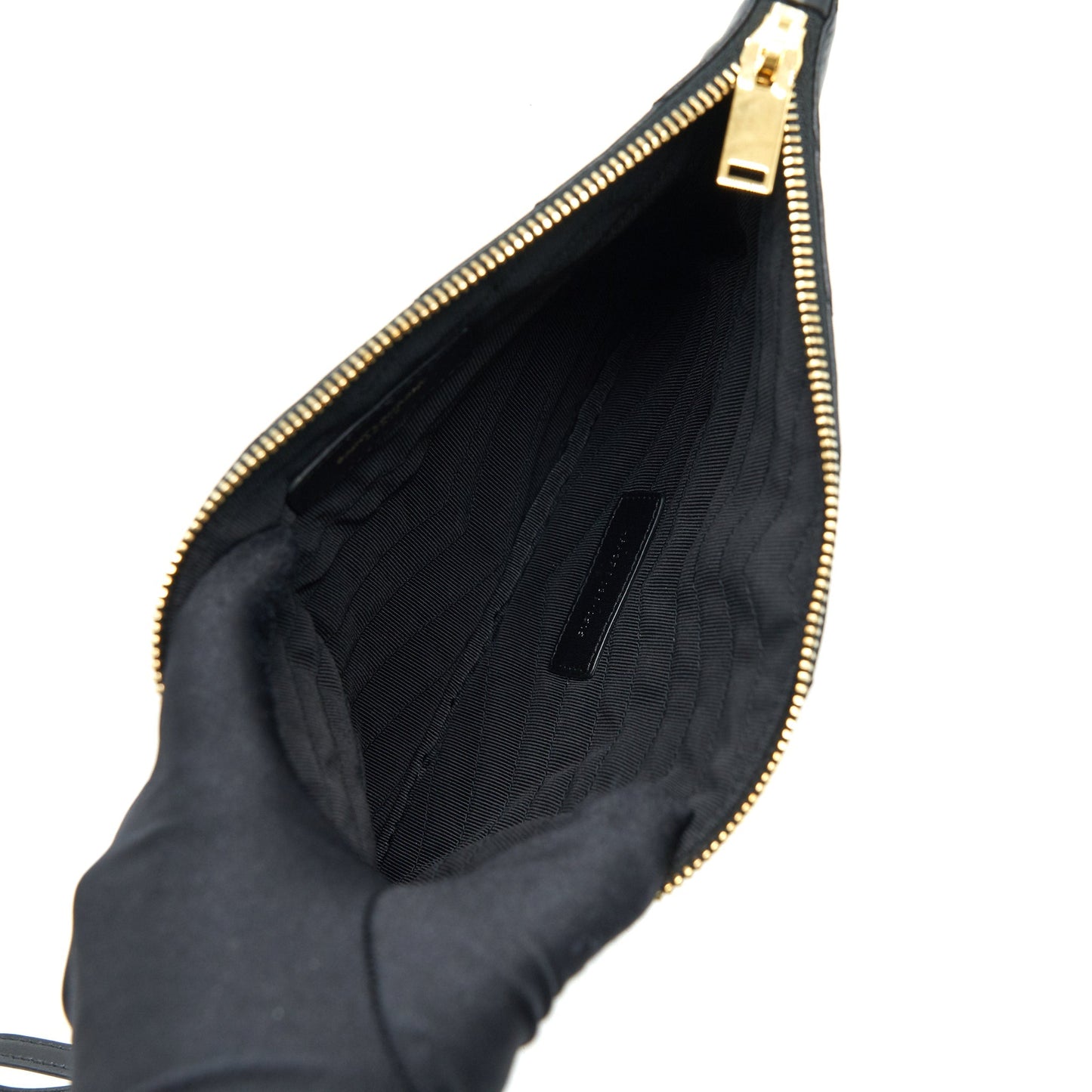 Saint Laurent Monogram Quilted Leather Pouch Black