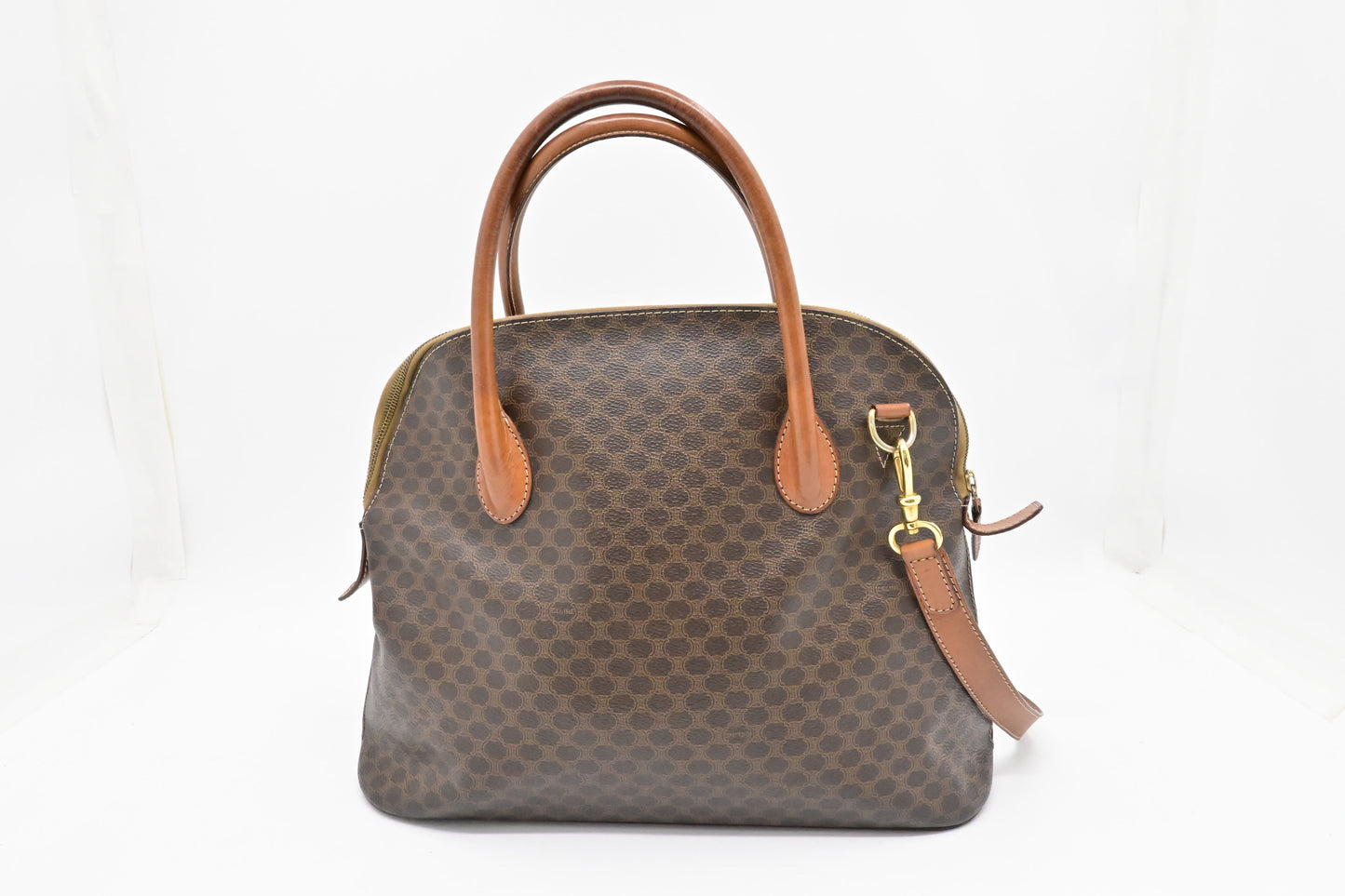Celine Bowling Bag in Brown Macadam Canvas