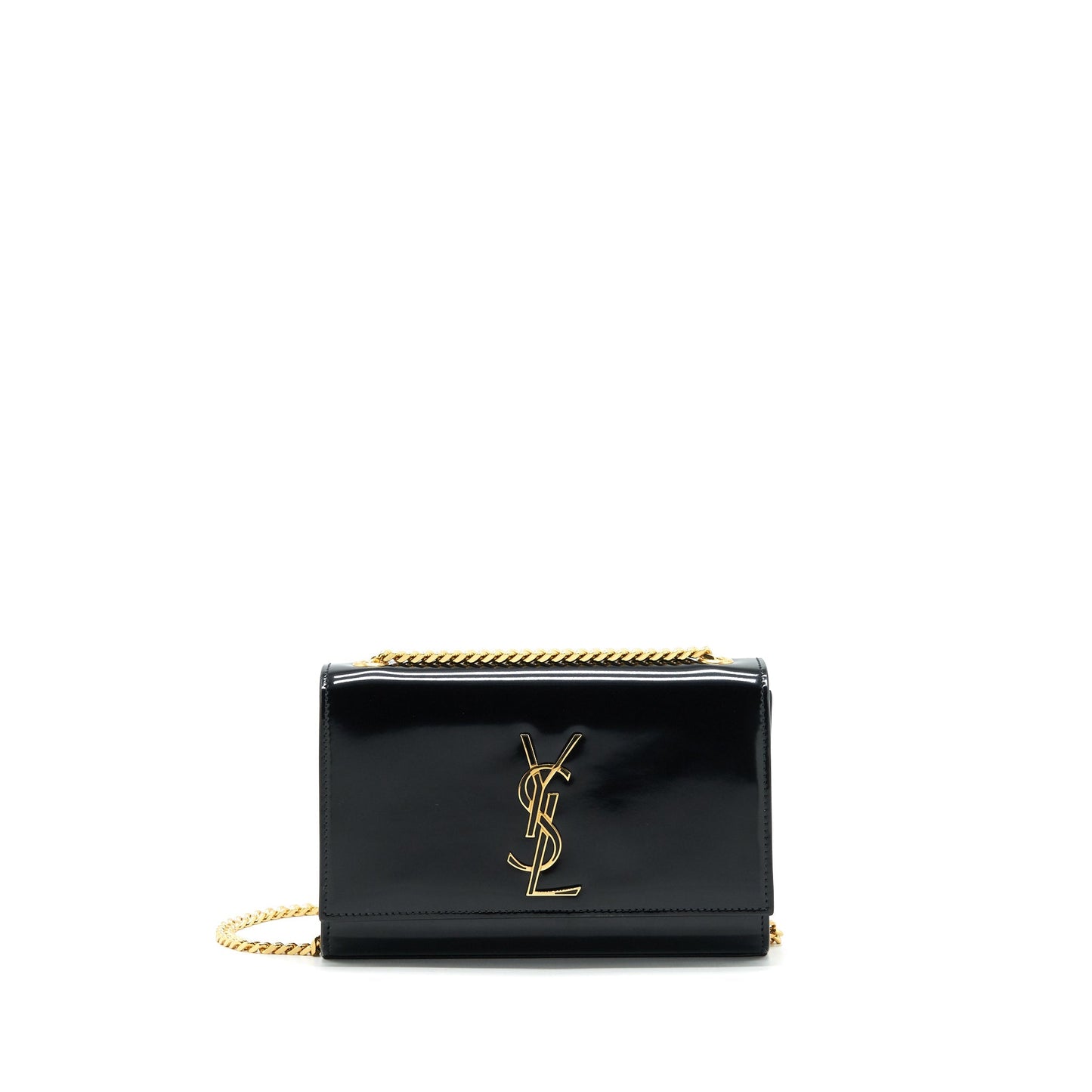 Saint Laurent Kate Flap Purse Patent Black