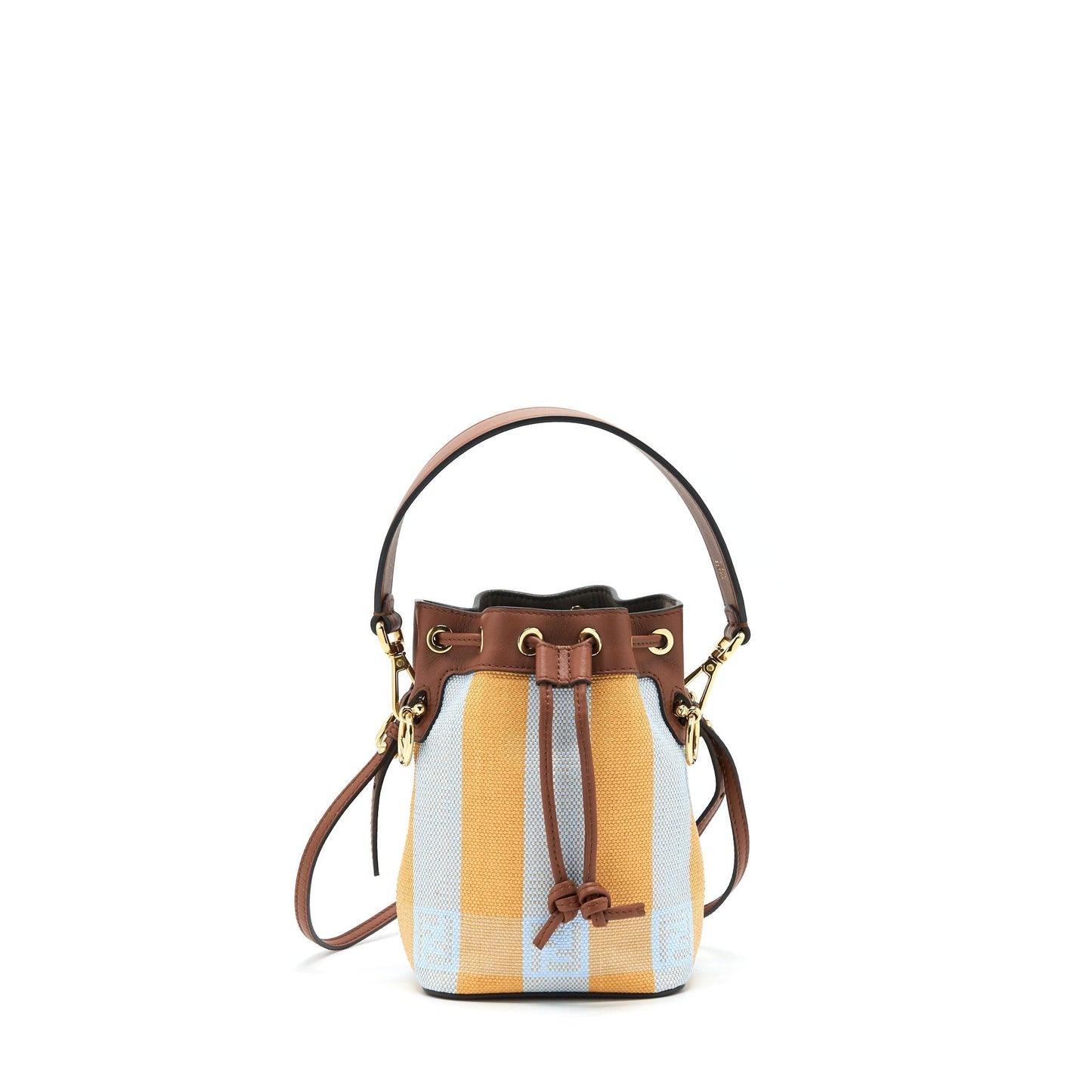 Fendi Mini Mon Tresor Bucket Purse yellow and light blue