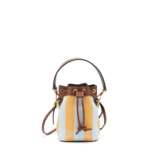 Fendi Mini Mon Tresor Bucket Purse yellow and light blue