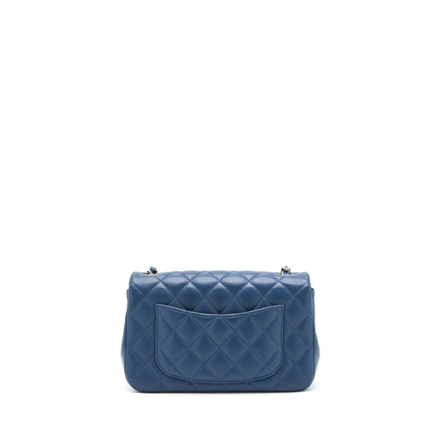 Chanel Mini Rectangular Flap Bag Lambskin Navy Blue
