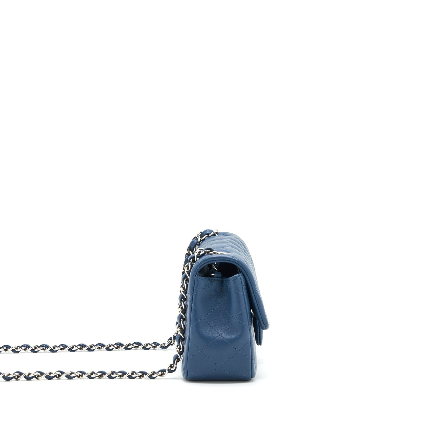 Chanel Mini Rectangular Flap Bag Lambskin Navy Blue