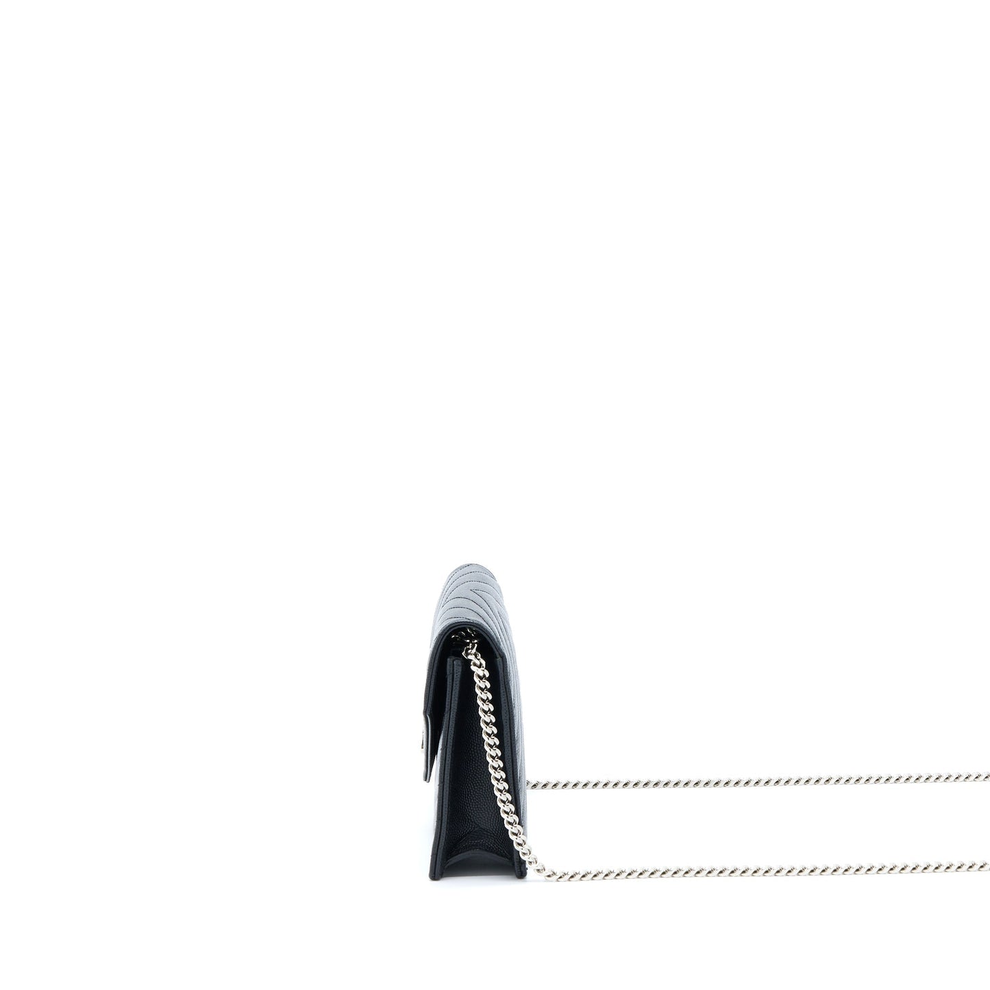 Saint Laurent/ Envelope Wallet On Chain Grain Calfskin Black