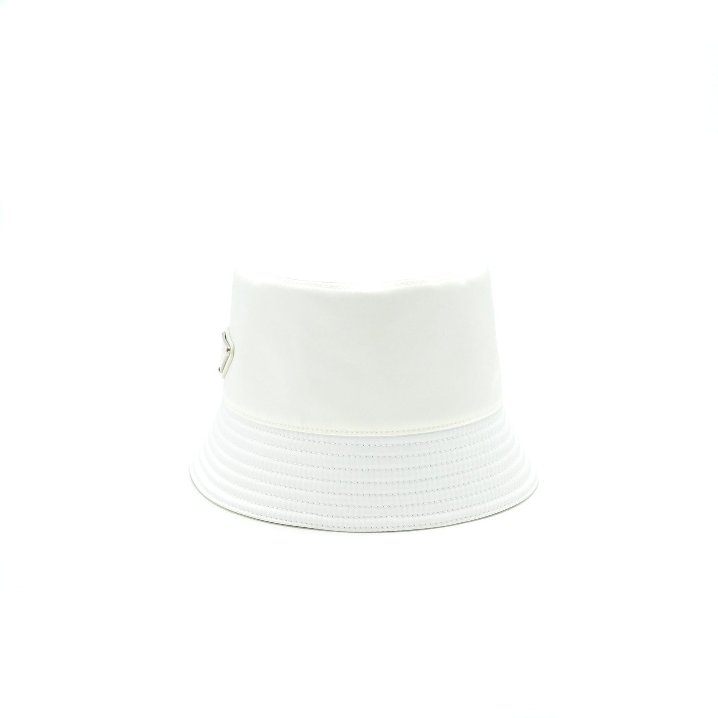 Prada Size M Nylon Bucket Hat In White
