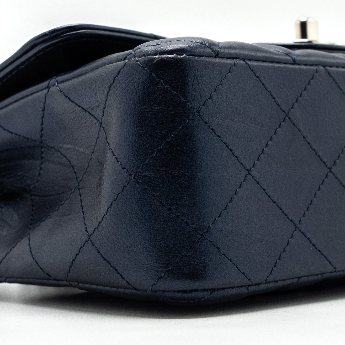Chanel mini rectangular flap bag calfskin limited dark blue