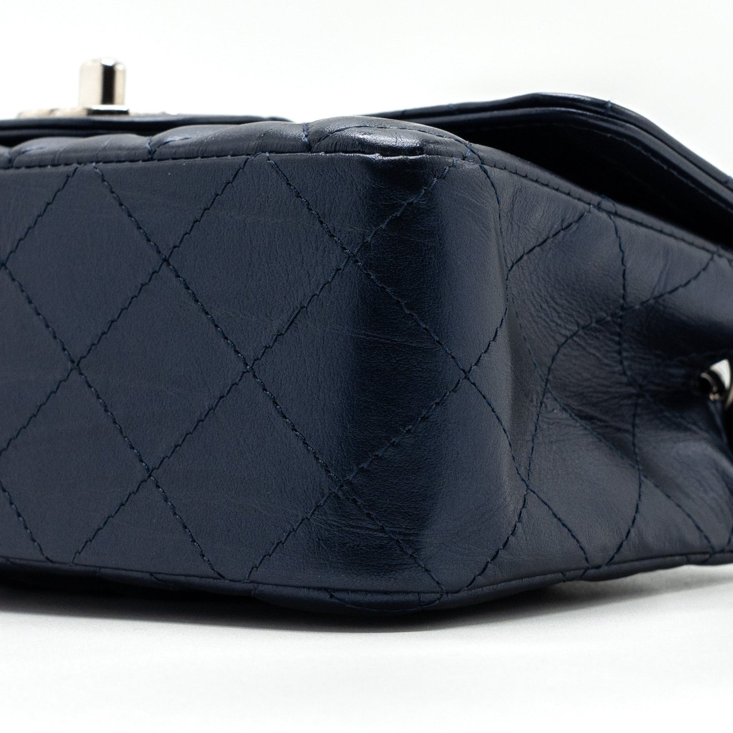 Chanel mini rectangular flap bag calfskin limited dark blue
