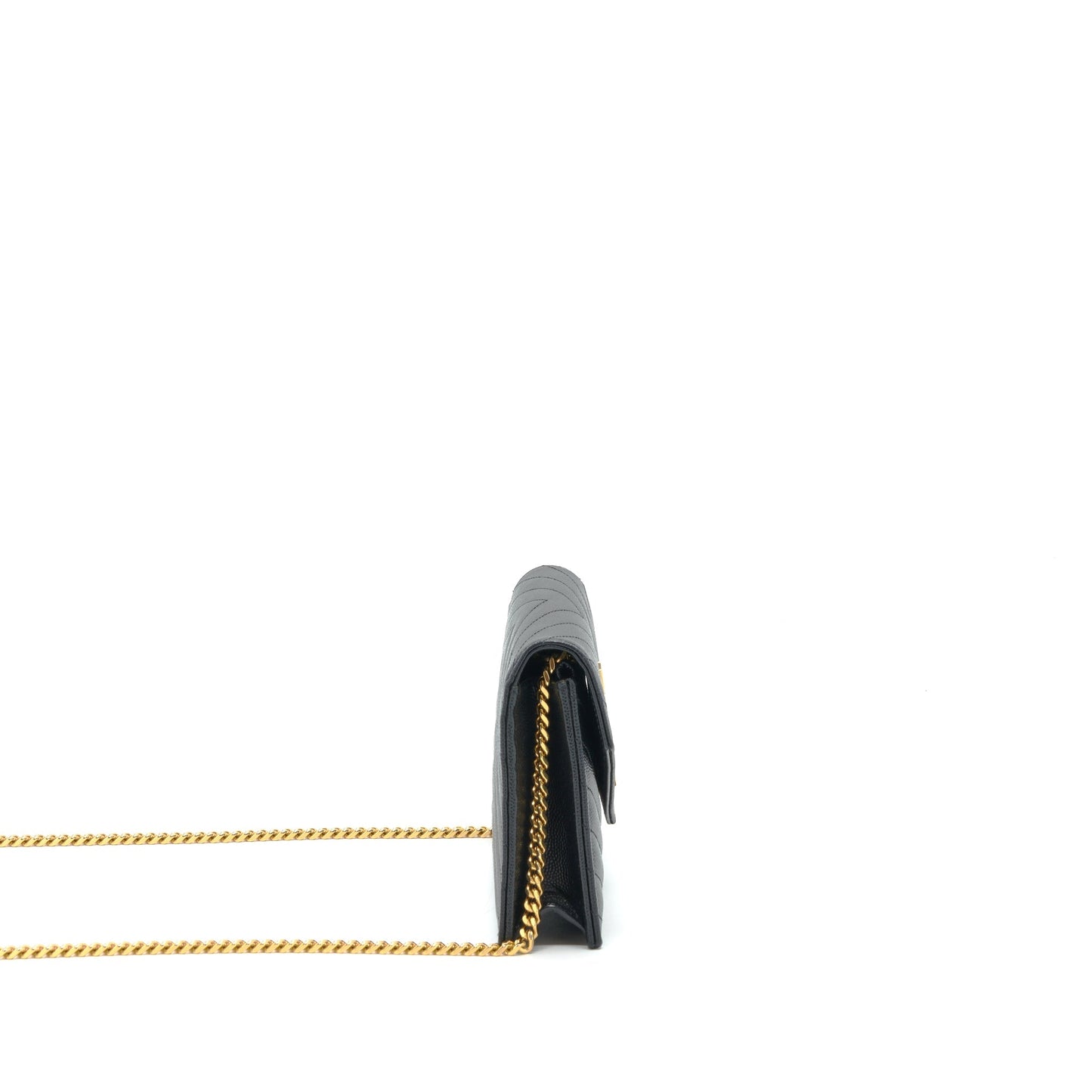 Saint Laurent/ Envelop Chain Wallet Caviar Black