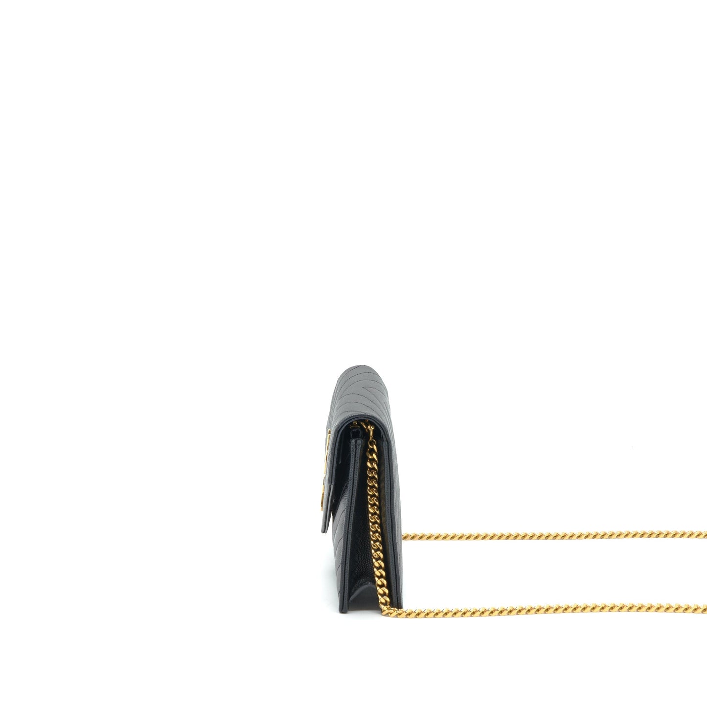 Saint Laurent/ Envelop Chain Wallet Caviar Black