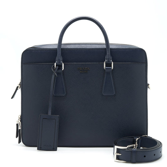 Prada Saffiano Briefcase Navy