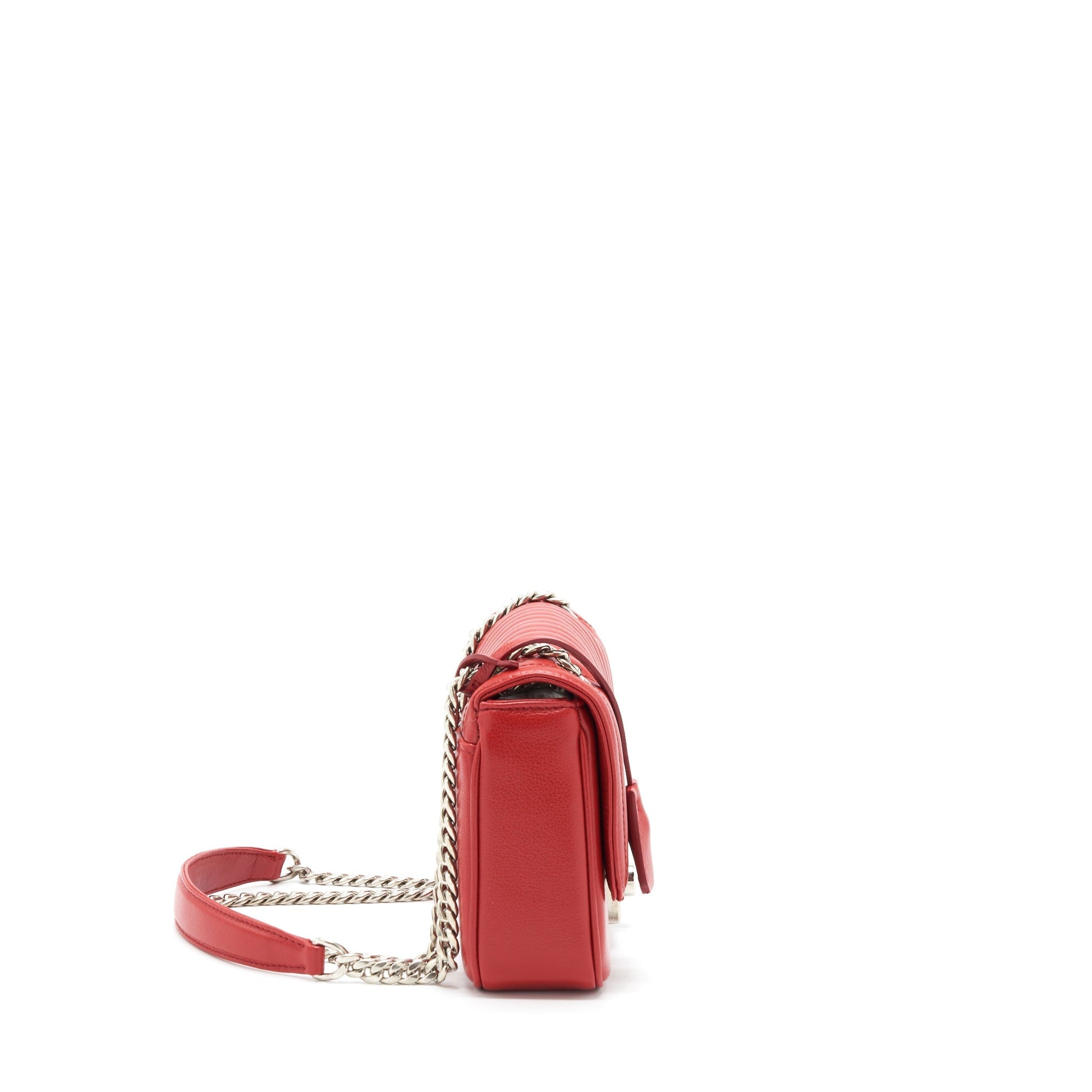 Prada Glacé Crossbody Purse Calfskin Red