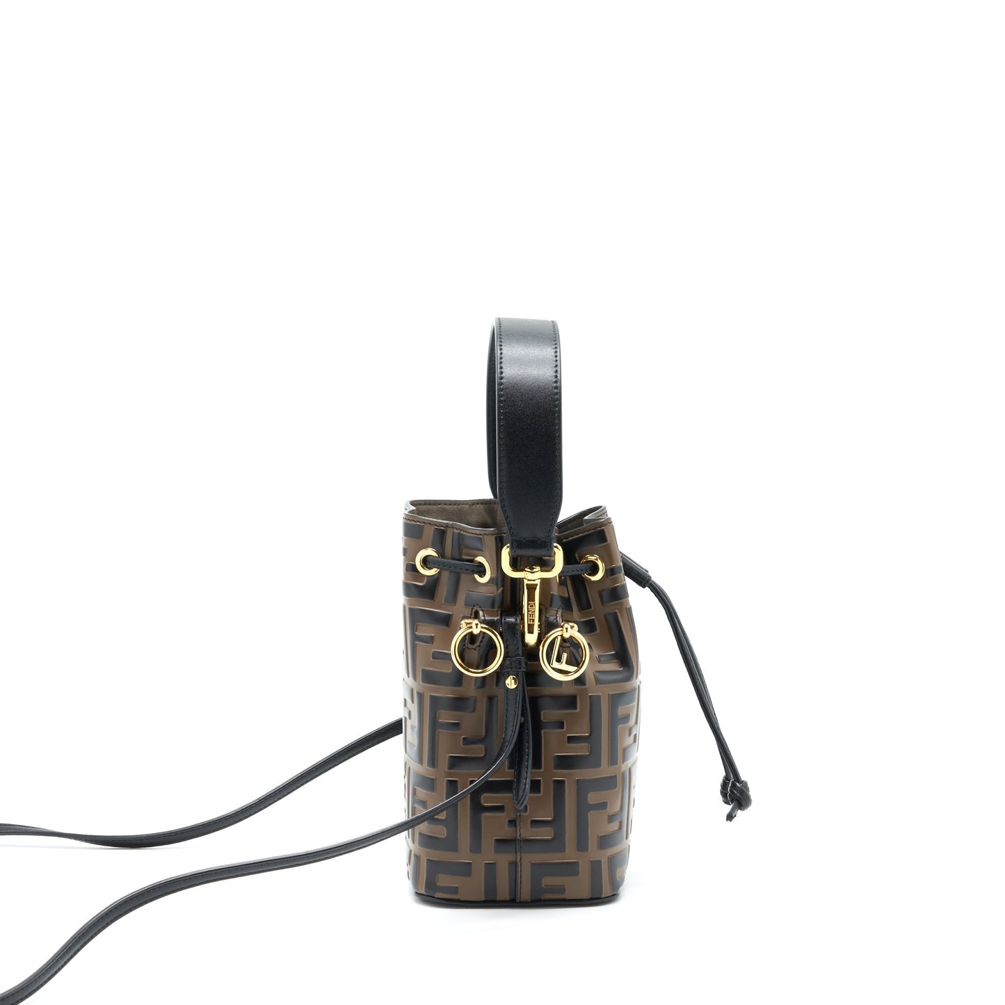 Fendi Mon Tresor Mini Bucket Purse Black/Brown