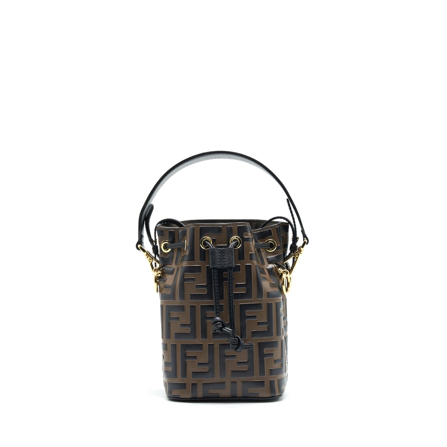 Fendi Mon Tresor Mini Bucket Purse Black/Brown