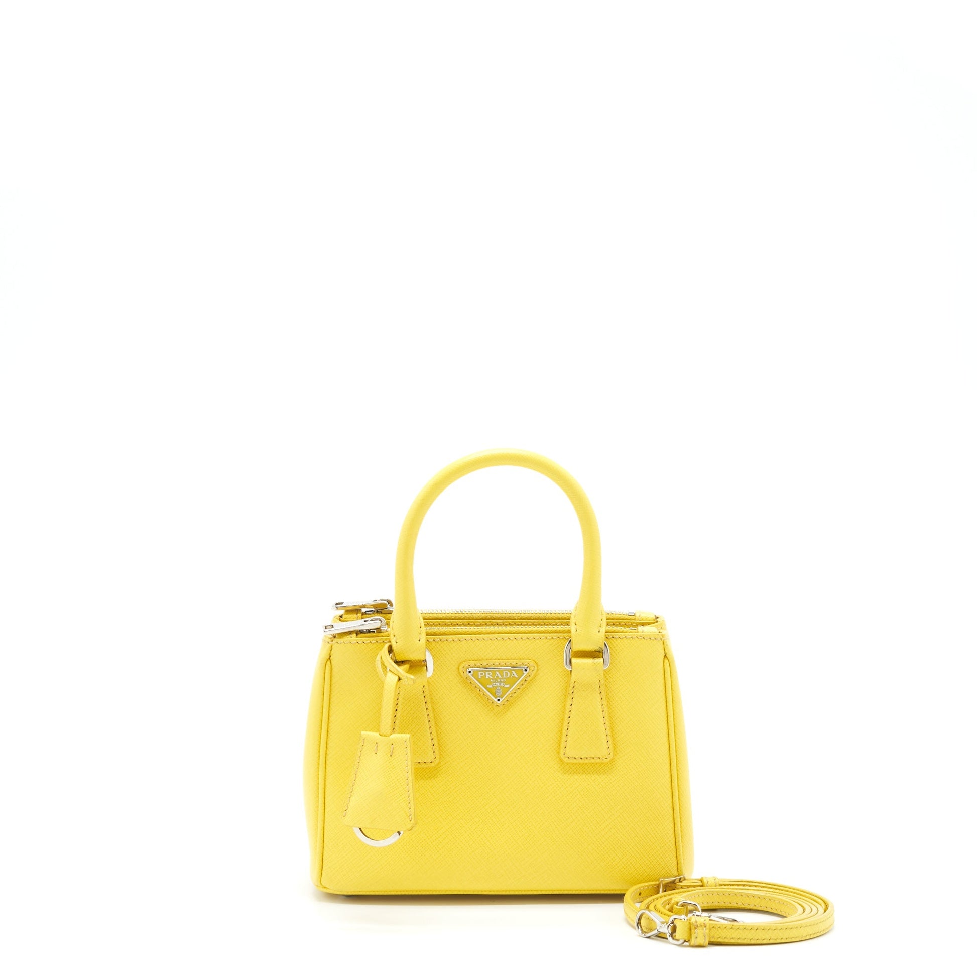 Prada Galleria Mini Tote Saffiano Lux Yellow