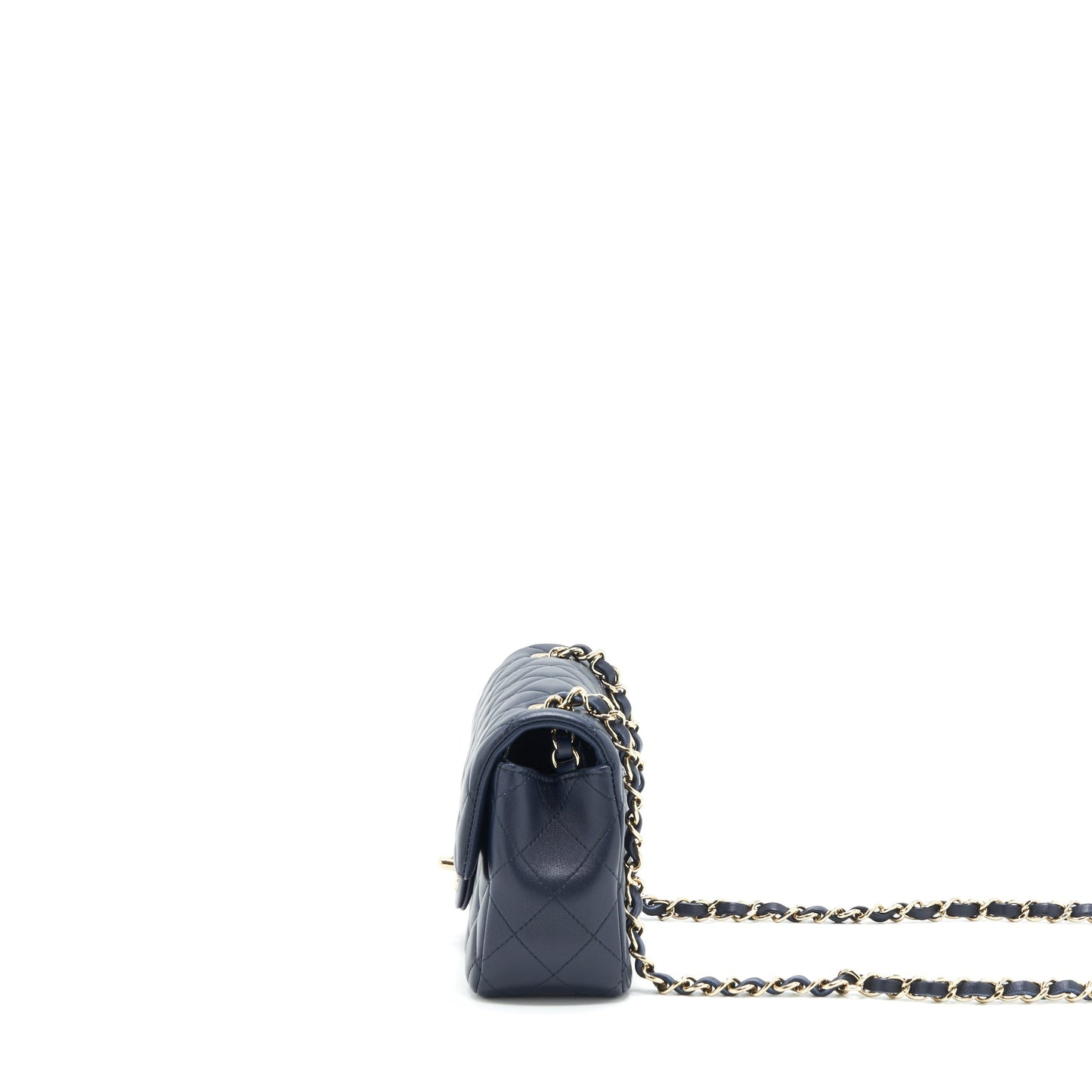 Chanel Mini Rectangular Flap Bag Lambskin Navy L