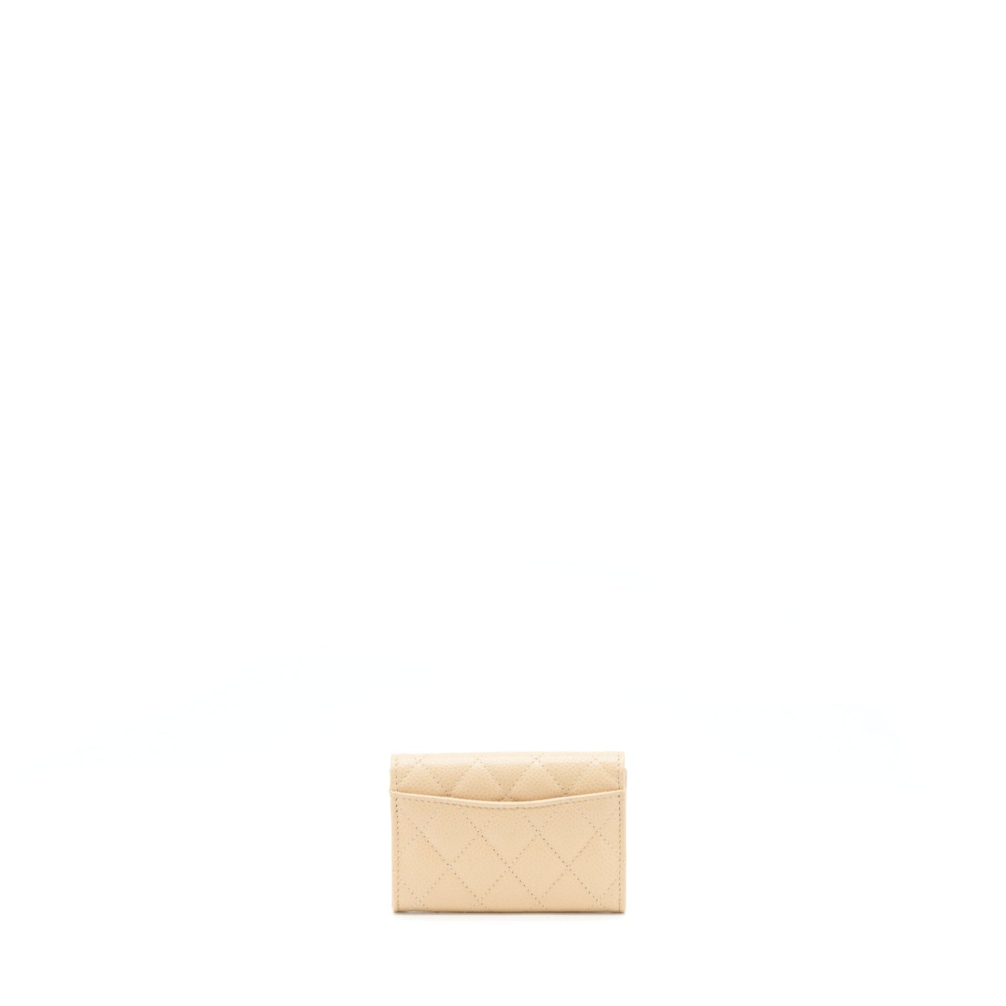 Chanel Classic Mini Flap Cardholder Caviar Beige