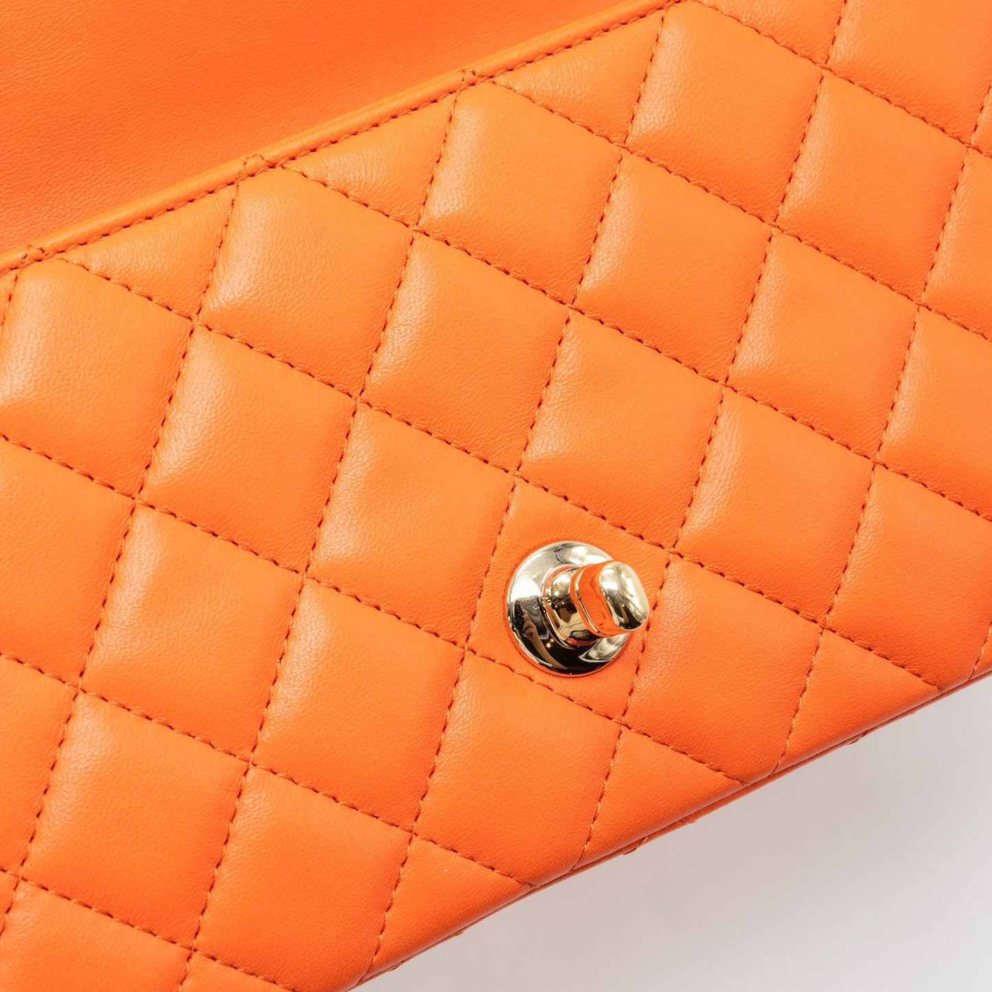 Chanel Mini Rectangular Flap Bag Lambskin Orange