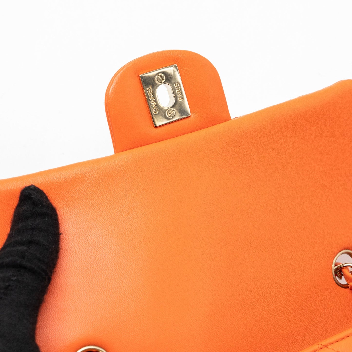 Chanel Mini Rectangular Flap Bag Lambskin Orange