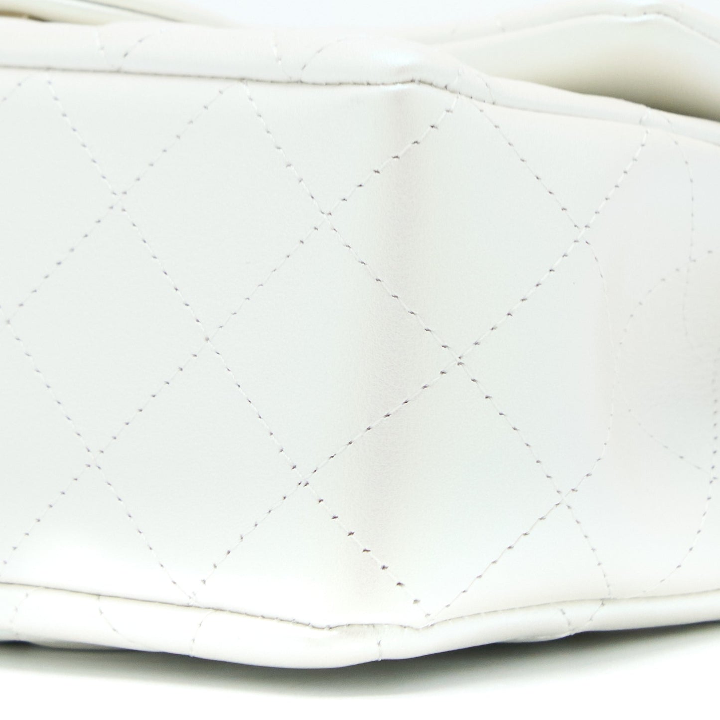 Chanel Classic Mini Rectangular Flap Bag Calfskin Iridescent White L