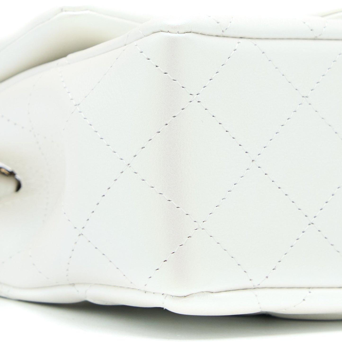 Chanel Classic Mini Rectangular Flap Bag Calfskin Iridescent White L