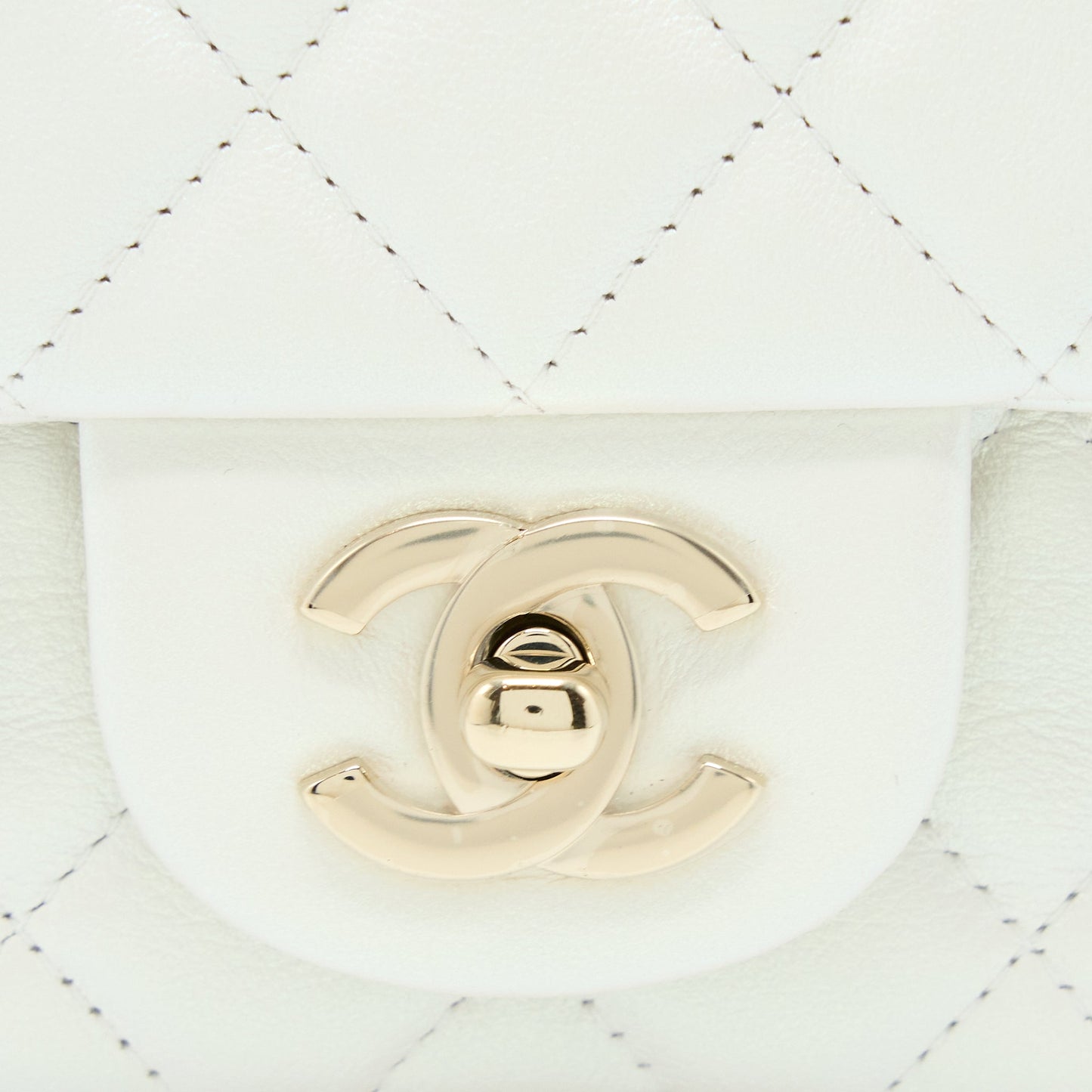 Chanel Classic Mini Rectangular Flap Bag Calfskin Iridescent White L
