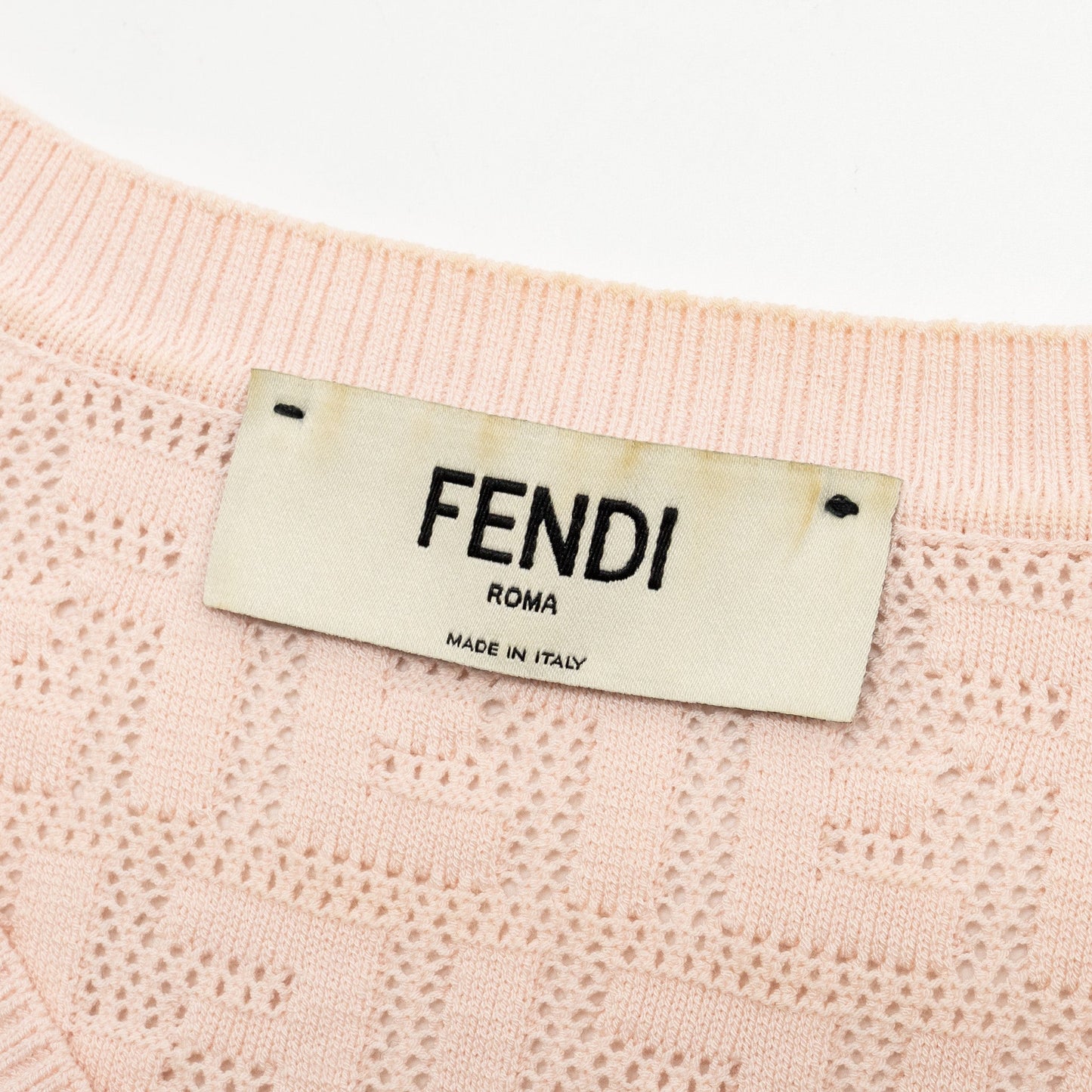 Fendi Size 36 Naomi Cropped Cardigan Viscose Pink