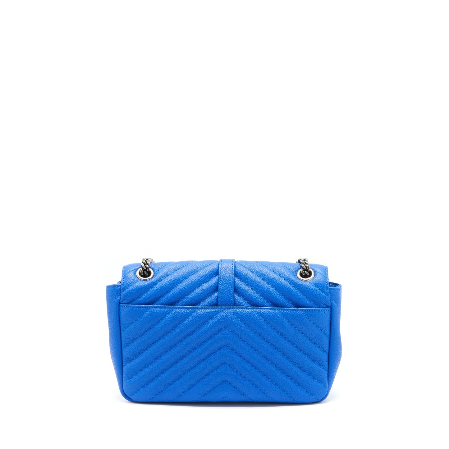 Saint laurent Mini College Purse grained calfskin blue ruthenium Hardware