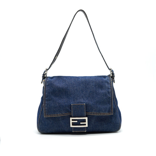 FENDI   Denim Mamma Baguette Mini Purse