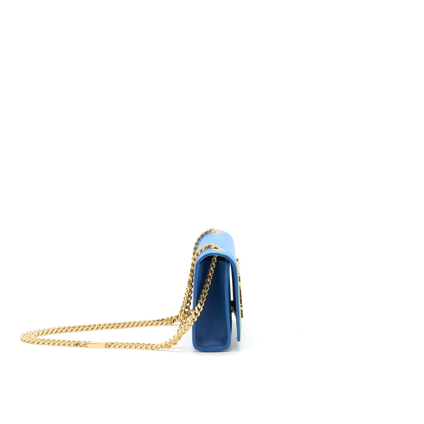 Saint Laurent Mini kate chain Purse (17cm) blue/ green