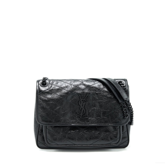 Saint Laurent Medium Niki Purse crinkled Vintage so black