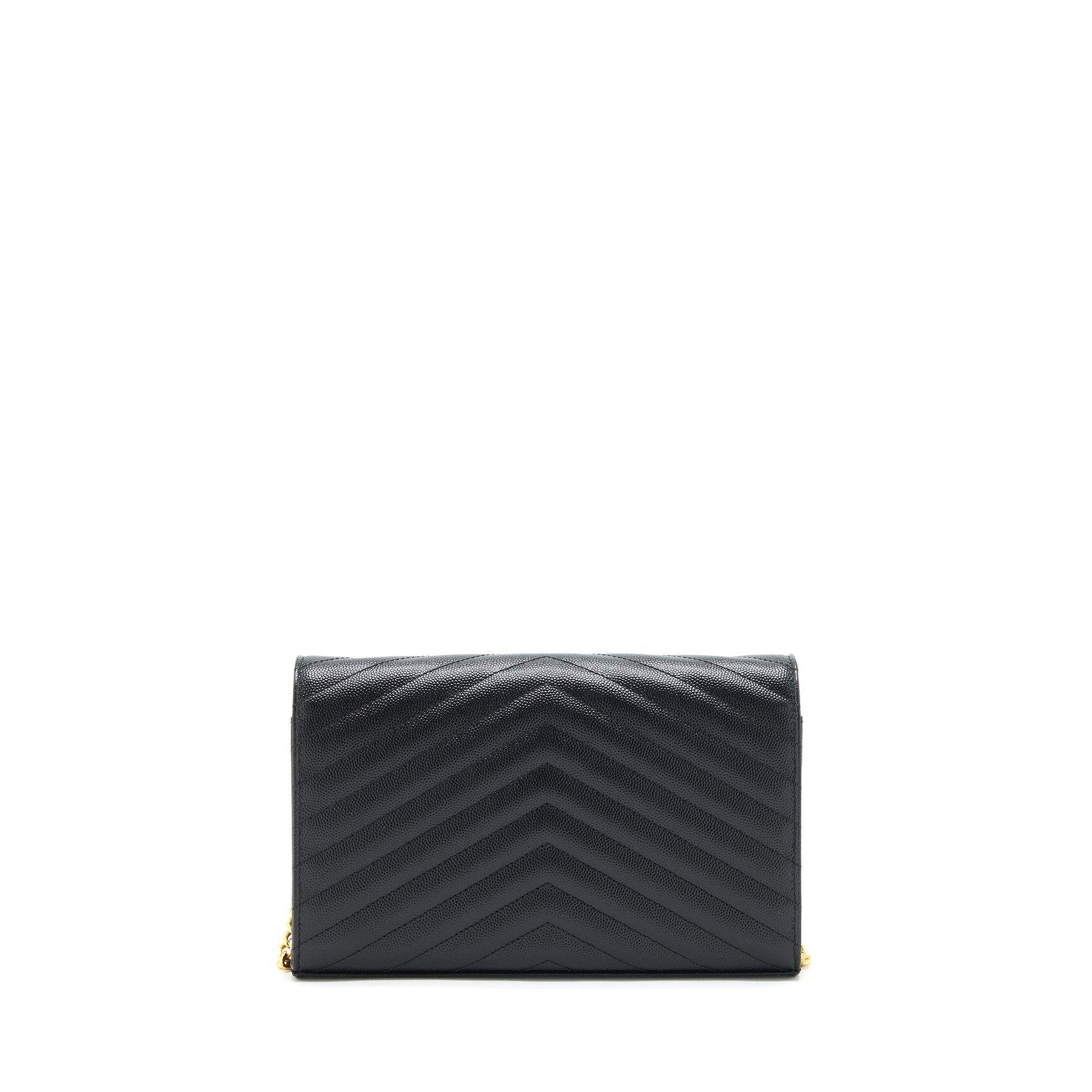 Saint laurent Envelope Chain Crossbody Purse Grained CalfSkin black