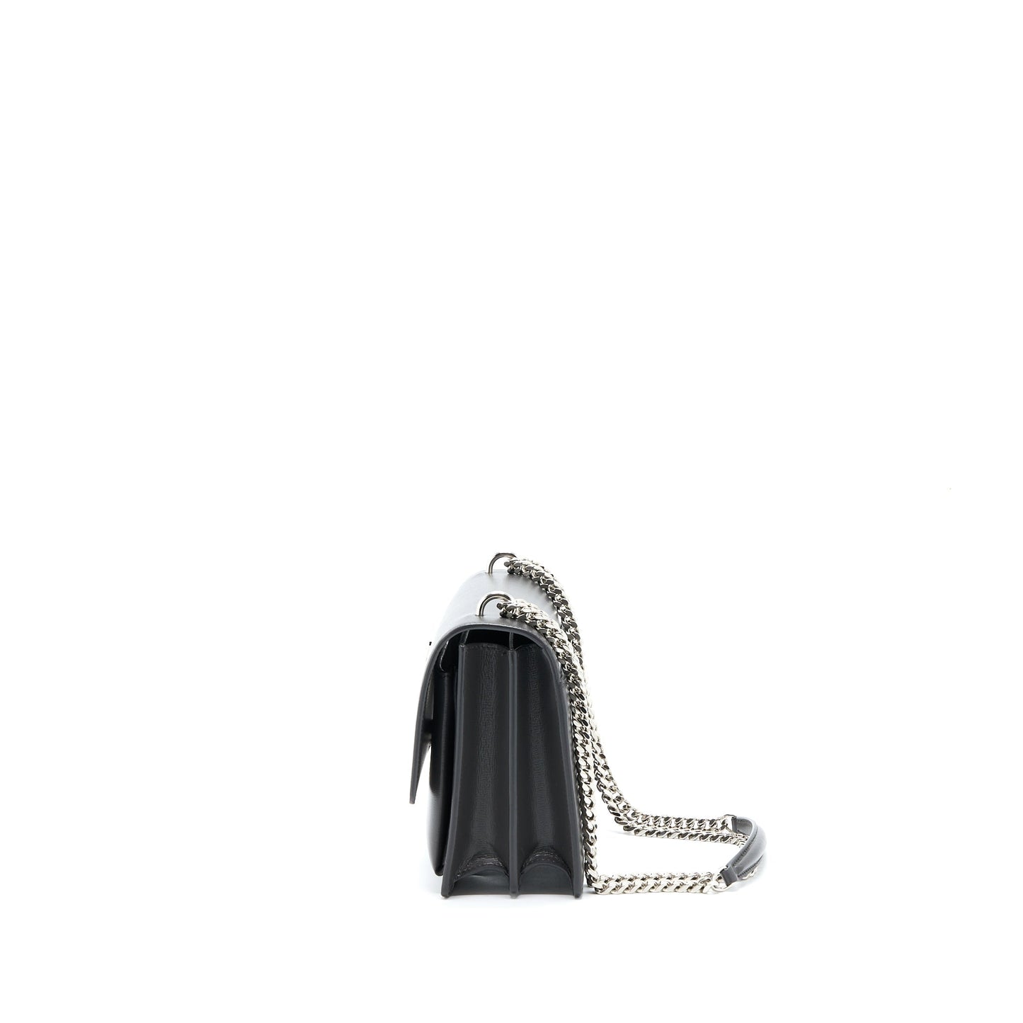 Saint Laurent Sunset Chain Purse Calfskin Dark Grey