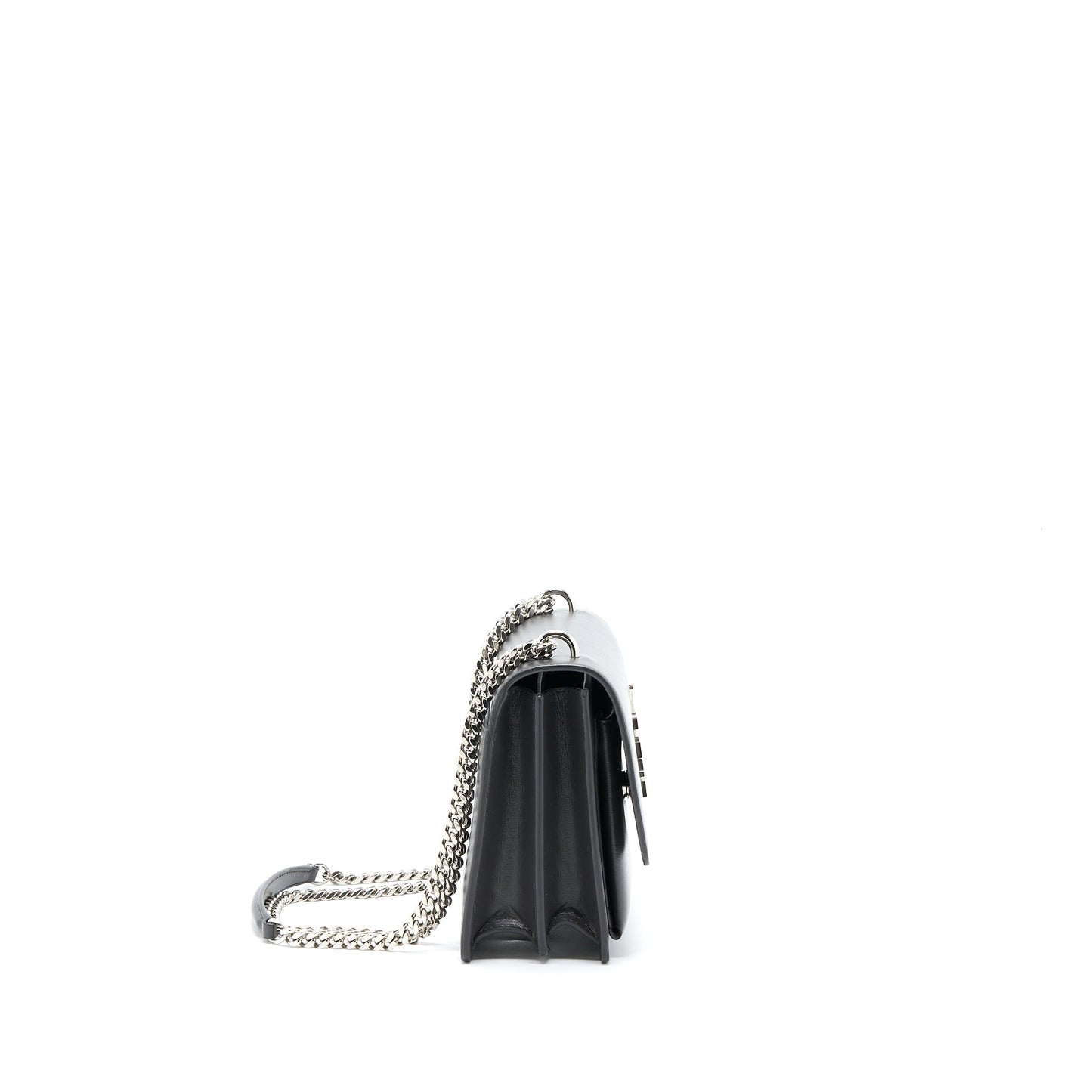 Saint Laurent Sunset Chain Purse Calfskin Dark Grey