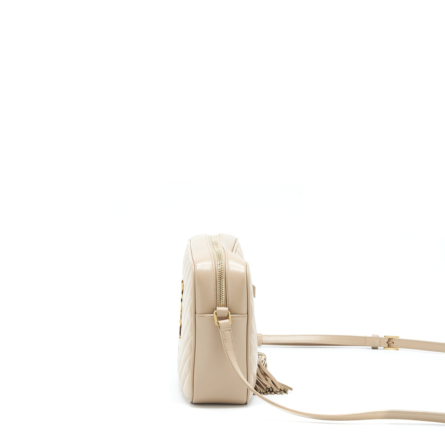 Saint Laurent Lou Camera Purse Calfskin Dark Beige