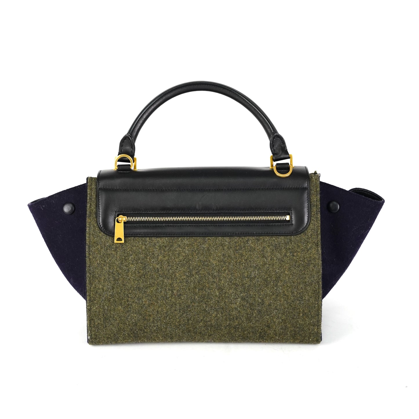 Luxury CELINE Trapeze Khaki and Navy Bag