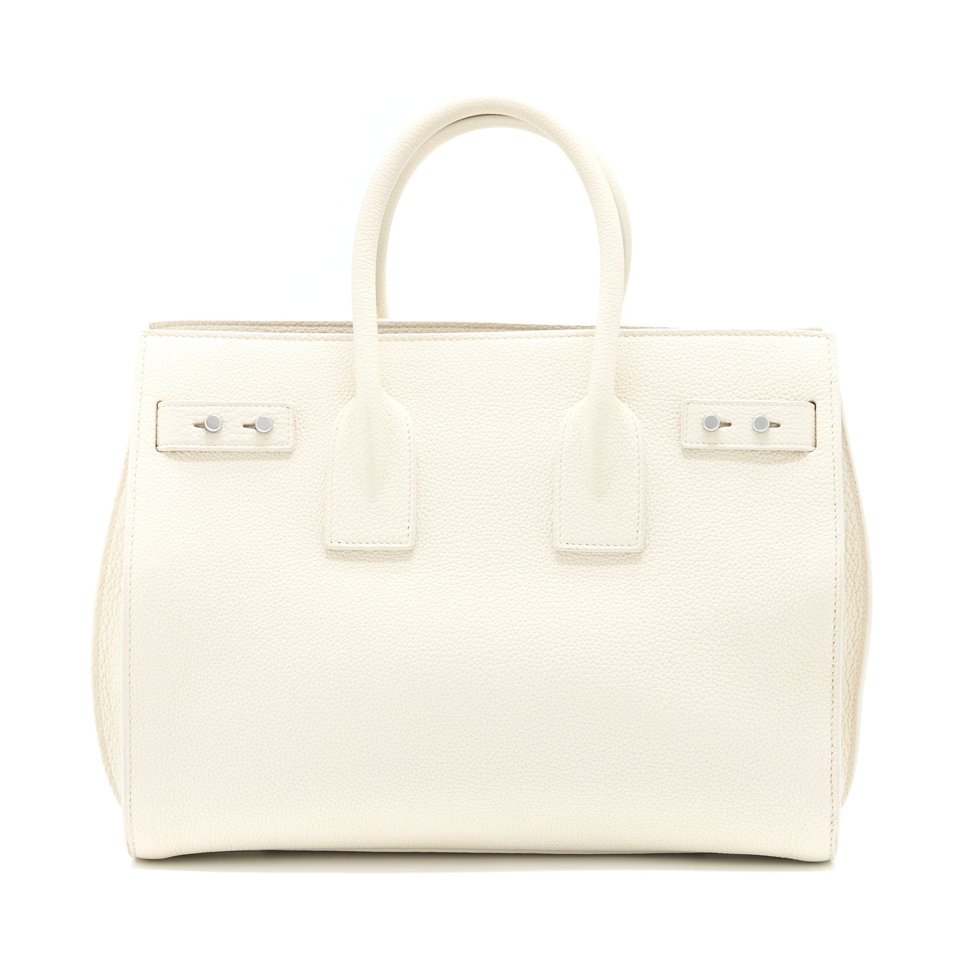 Saint Laurent Sac De Jour Tote Purse Calfskin White