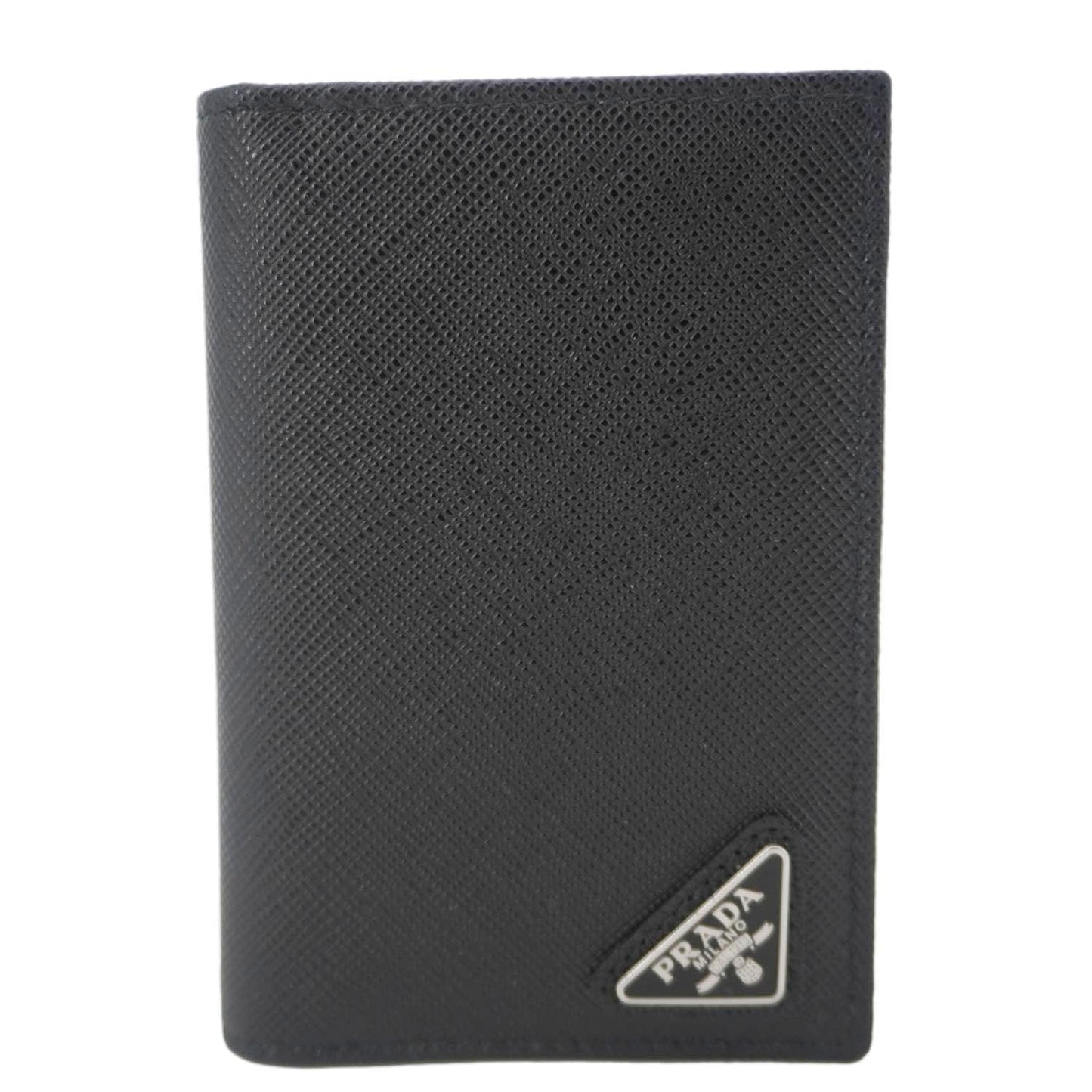 PRADA Saffiano Leather Card Holder Wallet Black